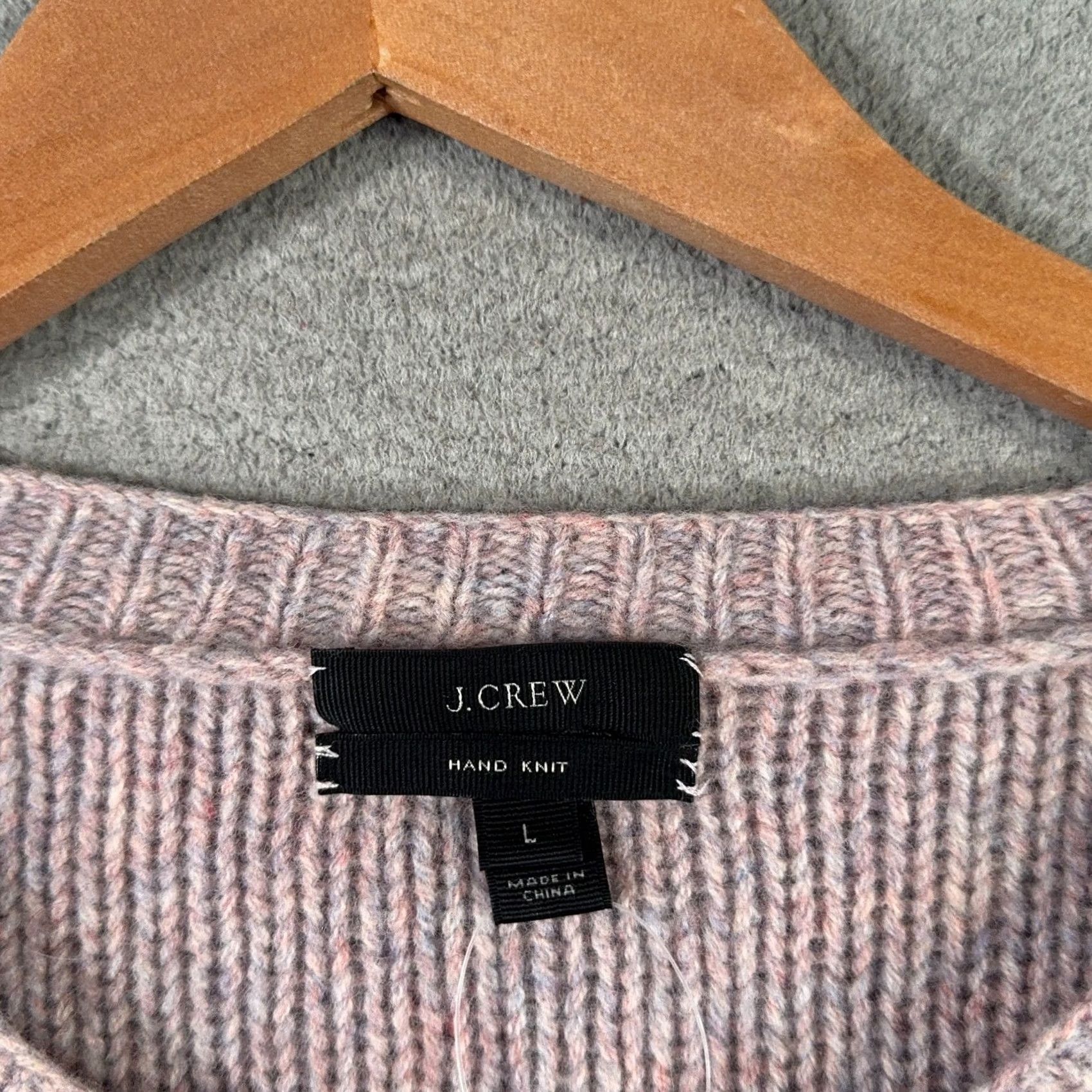 J.Crew J.CREW Pullover Sweater Womens L Cable-Knit Wool Round Neck Purple Pink Bohemian Colorful Designer Lightweight Size L / US 10 / IT 46 - 3 Thumbnail