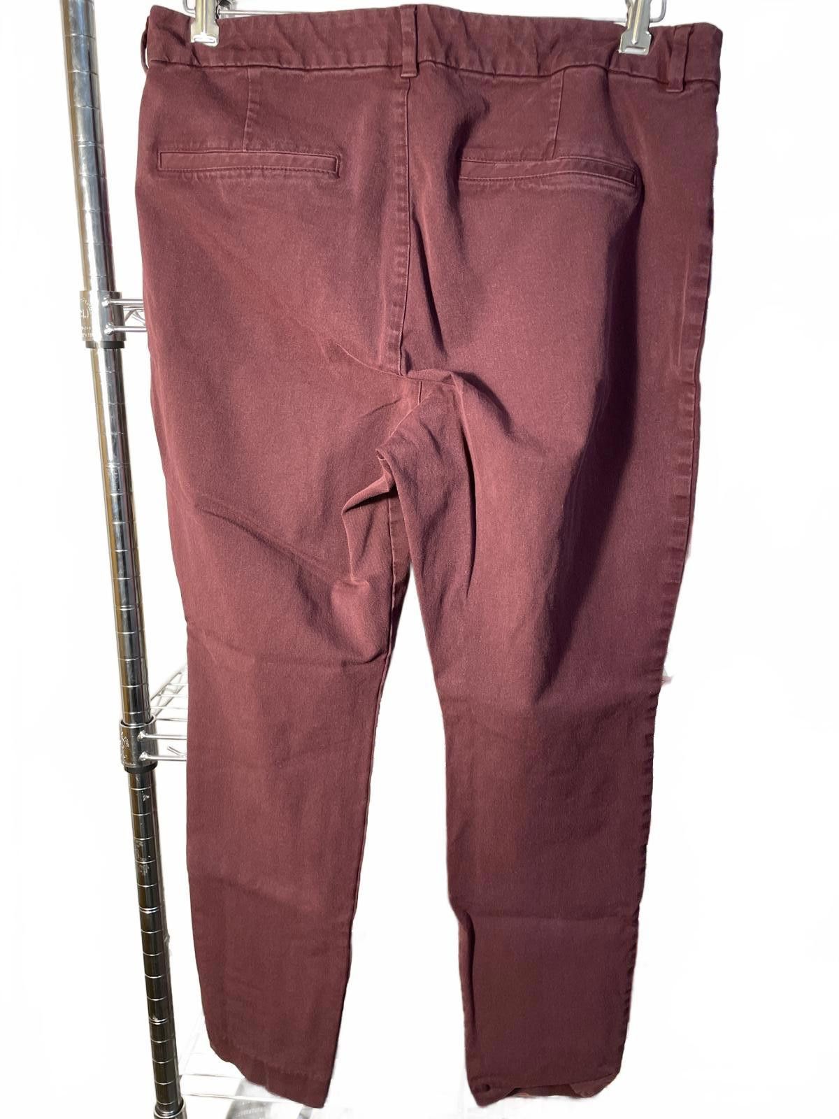 Old Navy Old Navy Dress Pants Women's 14 Burgundy High-Rise Pixie Size 36" / US 14 / IT 50 - 5 Thumbnail