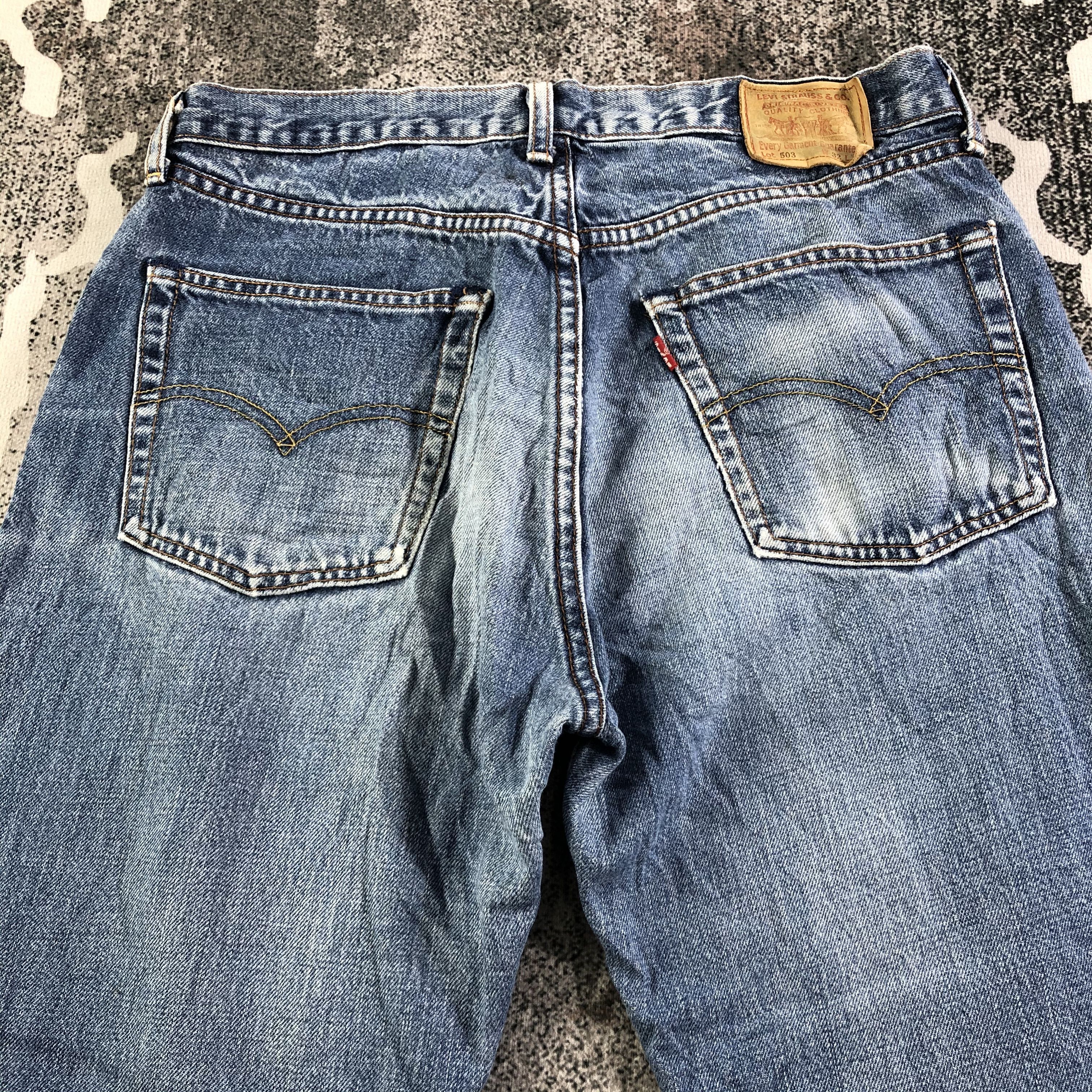 Levi's Vintage Levis 503 Jeans Faded Blue Denim KJ2094 Size US 31 - 4 Thumbnail