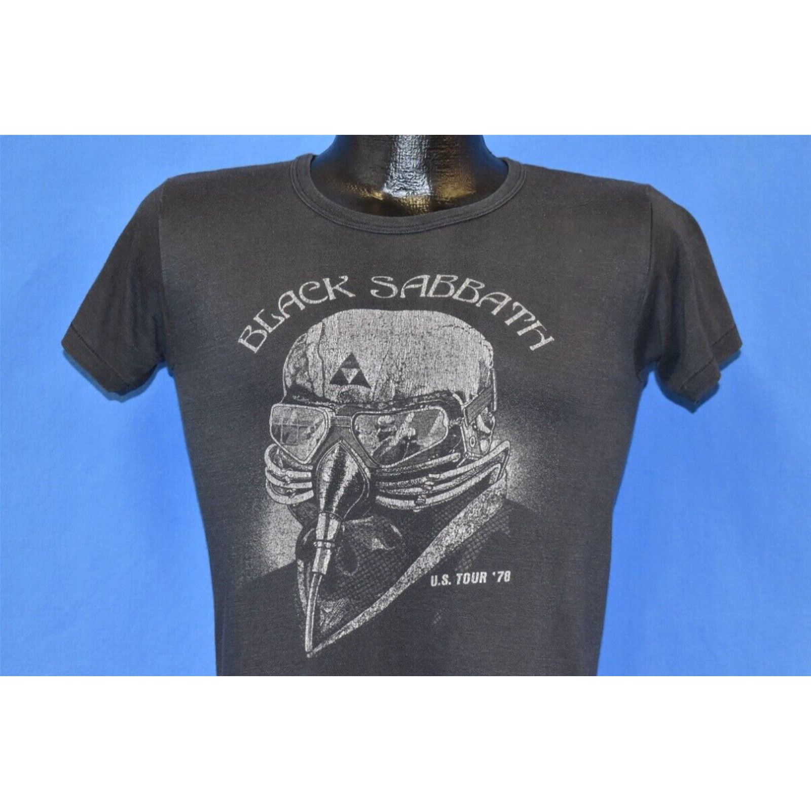 image of Vintage 70's Black Sabbath Never Say Die Tour 1978 Black Rock T-Shirt Small S in White, Men's