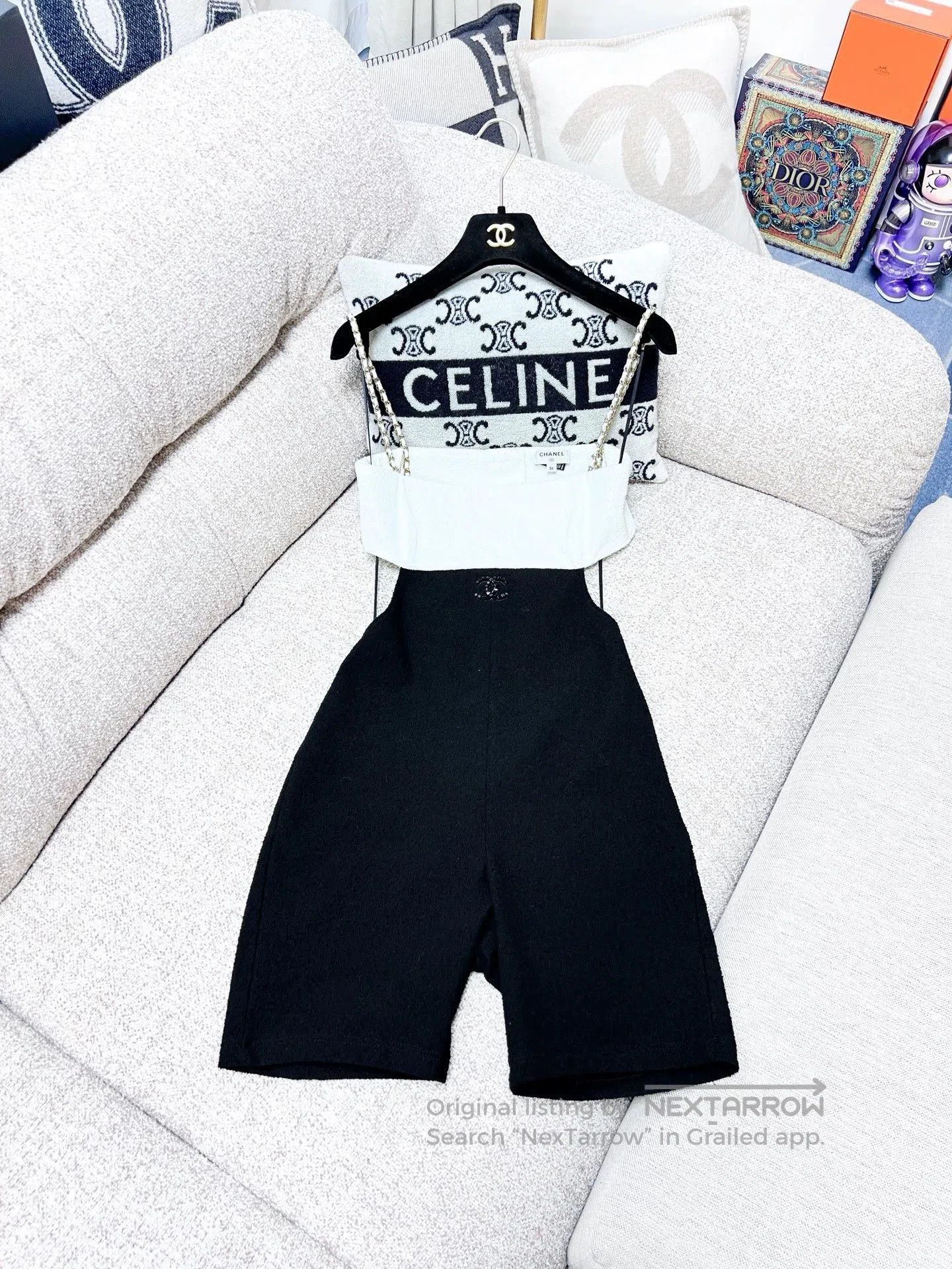 Chanel Chanel 22S Black White Backless Jumpsuit. Size US 36 / EU 52 - 1 Thumbnail