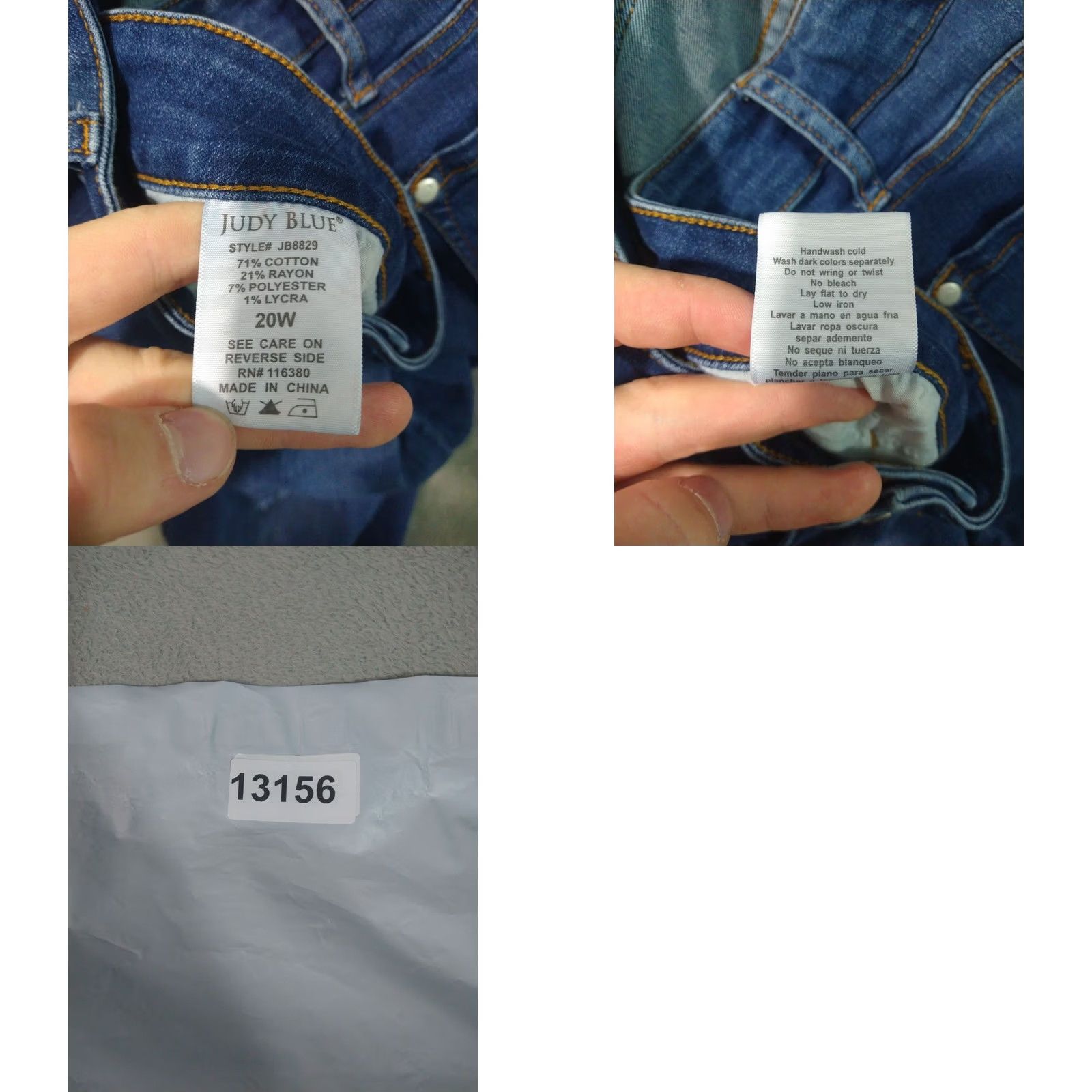 Vintage Judy Blue Jeans Womens 20W Denim Skinny Fit High Rise Stretch Distressed Jeans Womens Size 20W Blue 5-Pocket Size 42" / US 20 - 8 Thumbnail