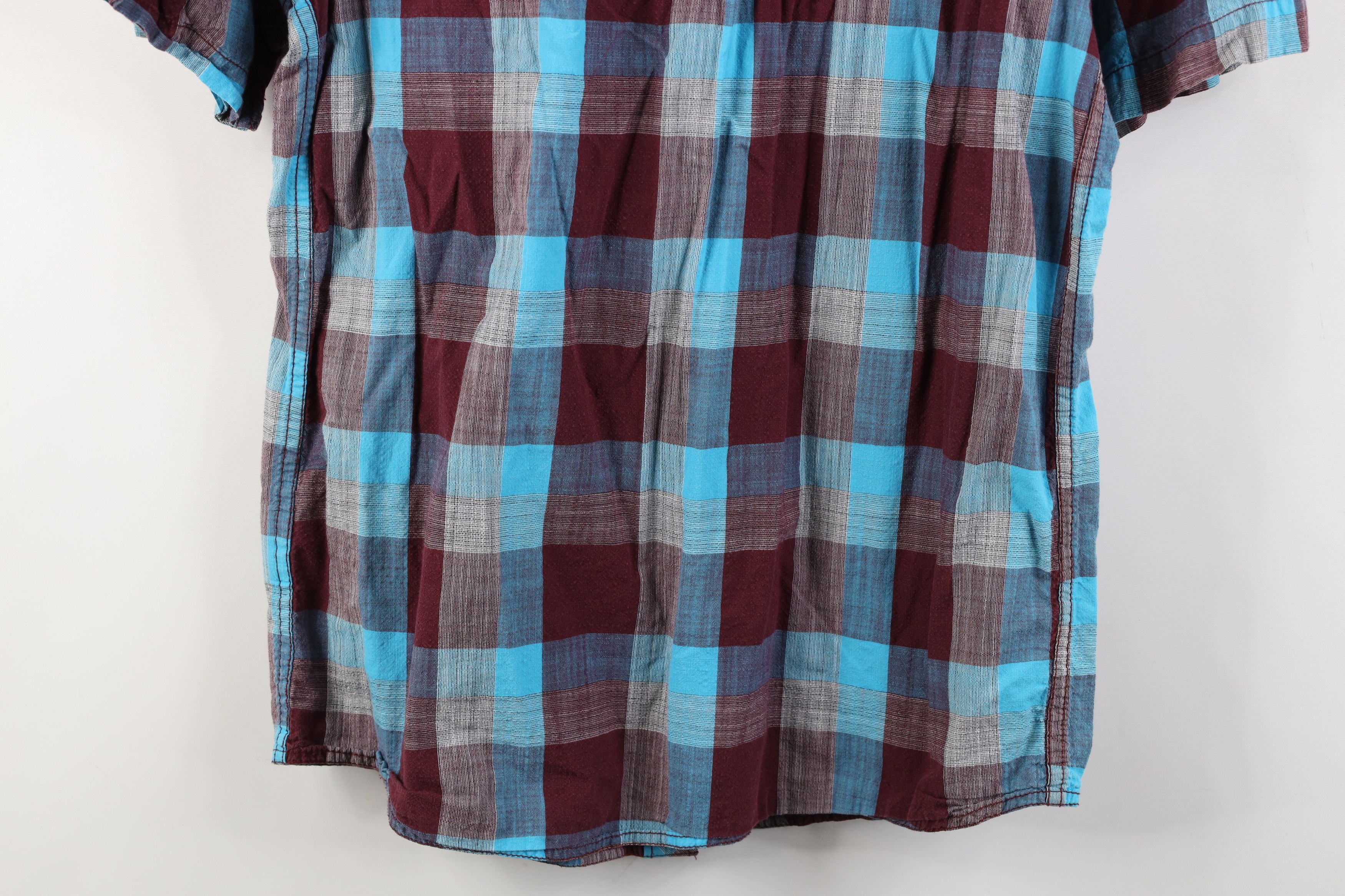 KAVU Kavu Seersucker Short Sleeve Collared Button Shirt Plaid Size US M / EU 48-50 / 2 - 16 Thumbnail