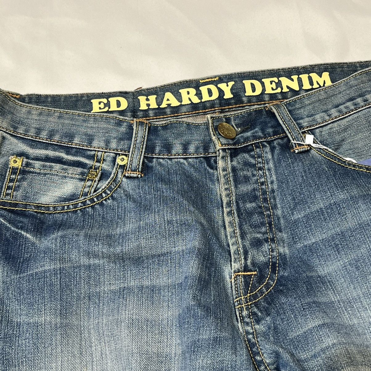 Ed Hardy Ed Hardy Native American Maiden Embroidered Straight Jeans Size US 32 / EU 48 - 12 Thumbnail