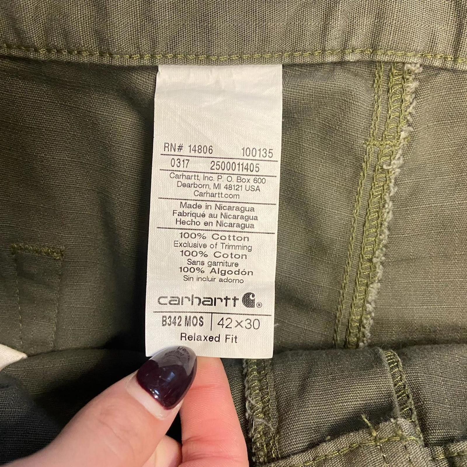 Carhartt Olive Carhartt Work Pants Size US 42 / EU 58 - 3 Thumbnail