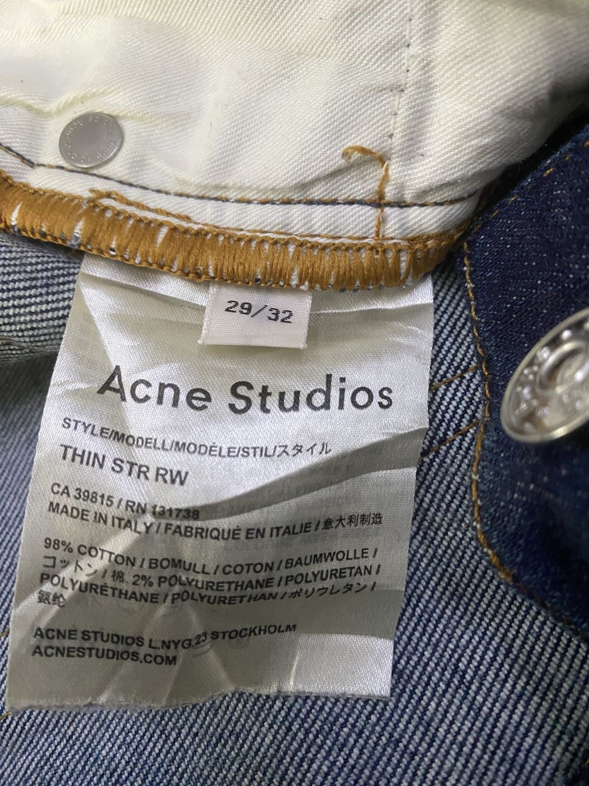 Acne Studios Acne Studios Thin STR RW Slim Fit Denim Size US 30 / EU 46 - 10 Thumbnail