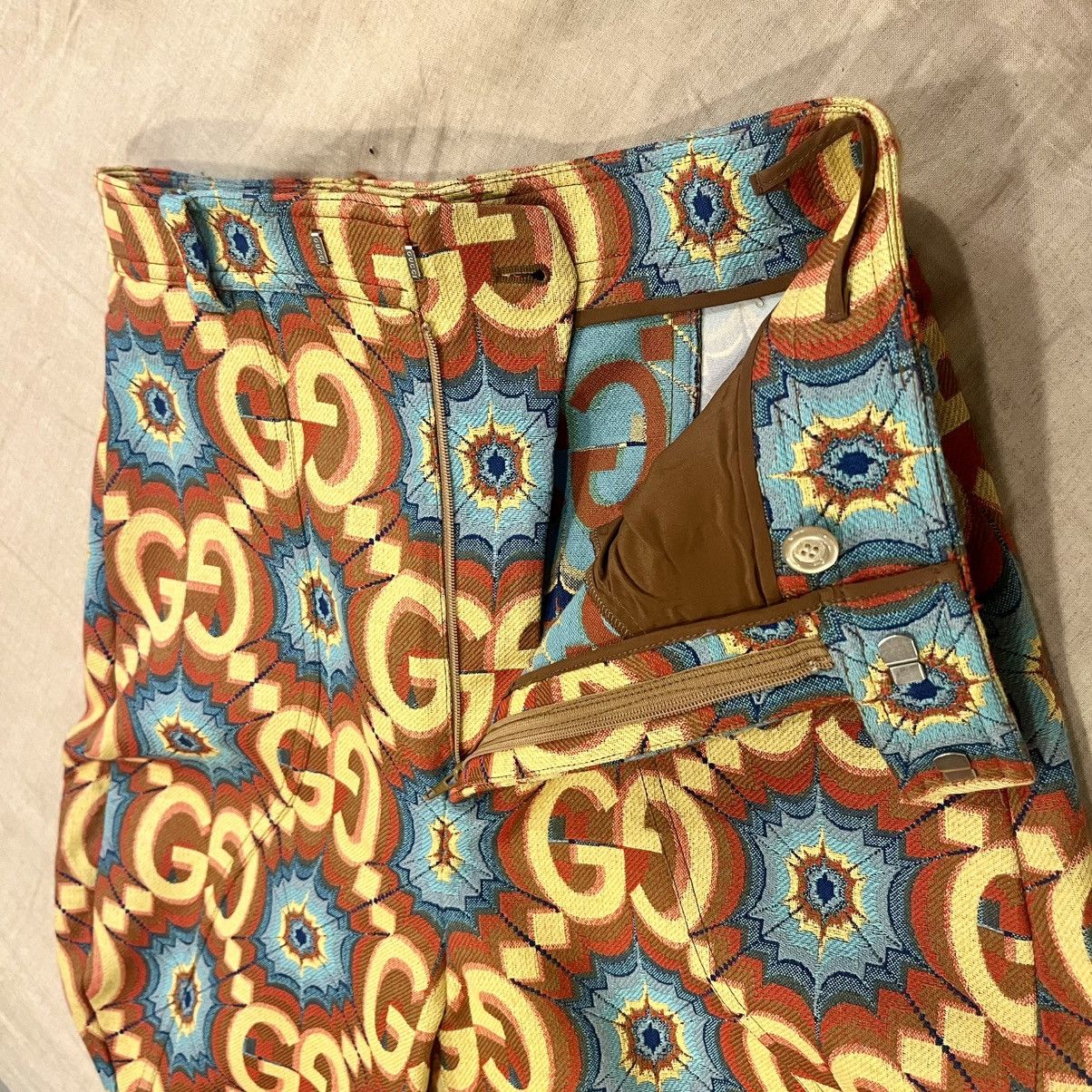 Gucci $2950 Gucci Psychedelic GG Logo With Leather Detail Trousers Size 26" / US 2 / IT 38 - 5 Thumbnail