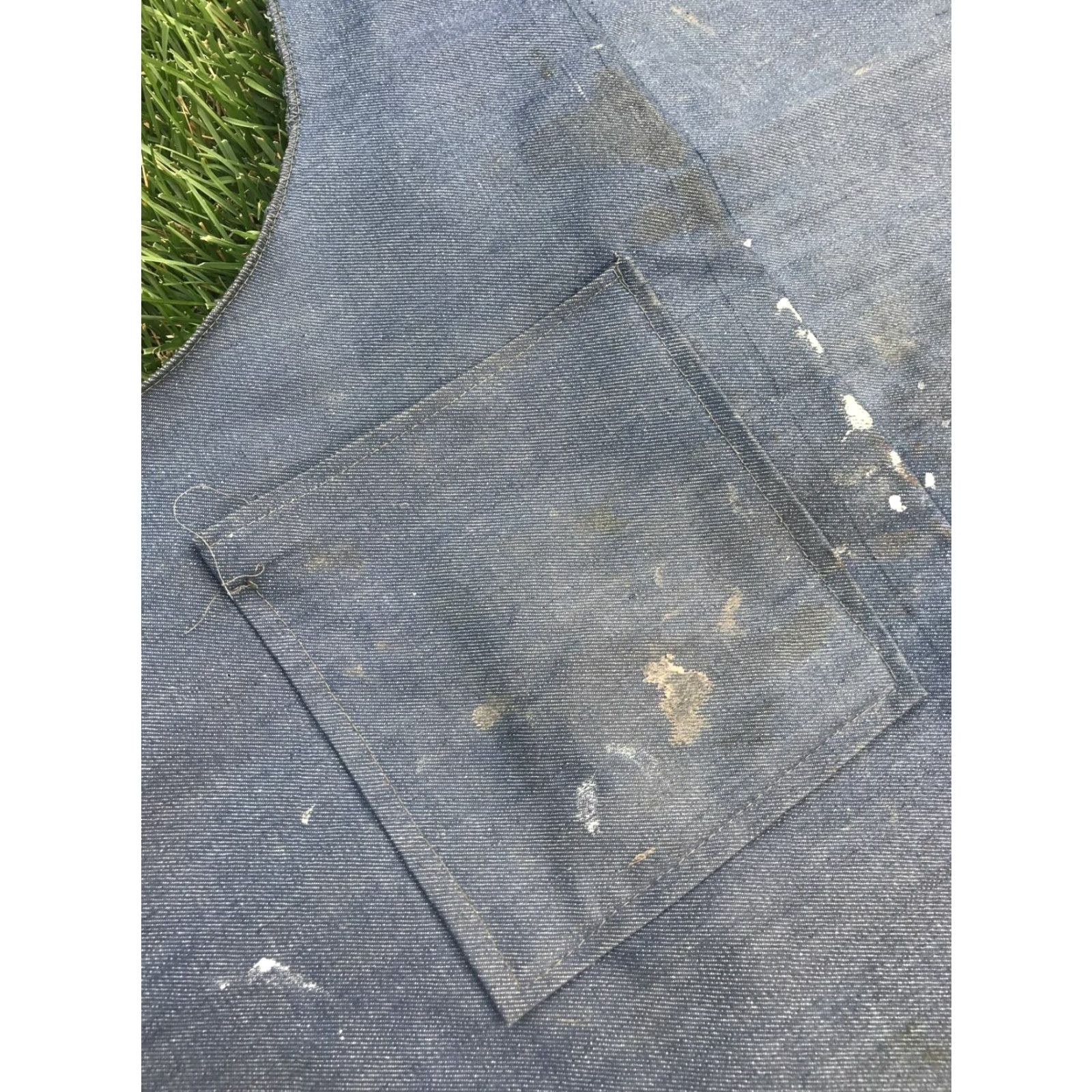Garage VINTAGE 40s 50s Red Denim Selvedge Bartender Work Apron | Garage Shop | Unisex | SEE MEASUREMENTS Size ONE SIZE - 4 Thumbnail