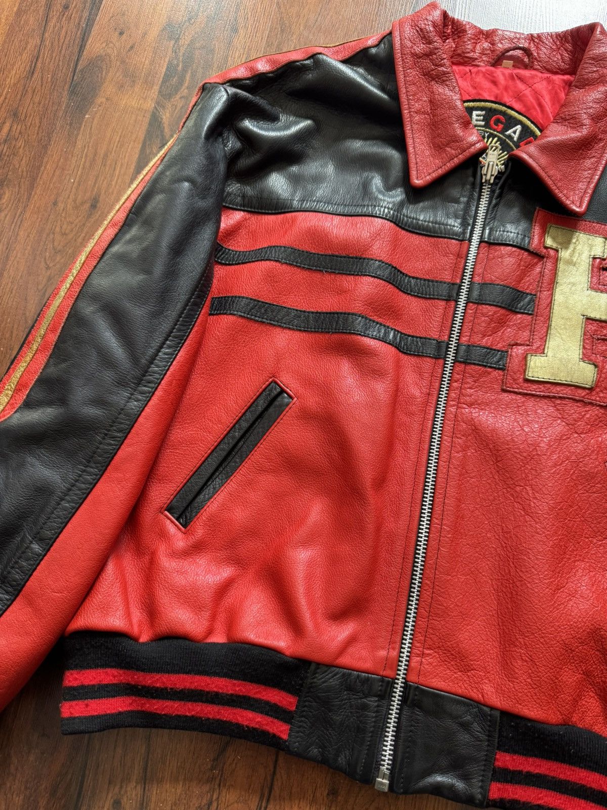Leather Vintage Genuine Real Leather Jacket High Quality Rock Punk Size US XL / EU 56 / 4 - 4 Thumbnail