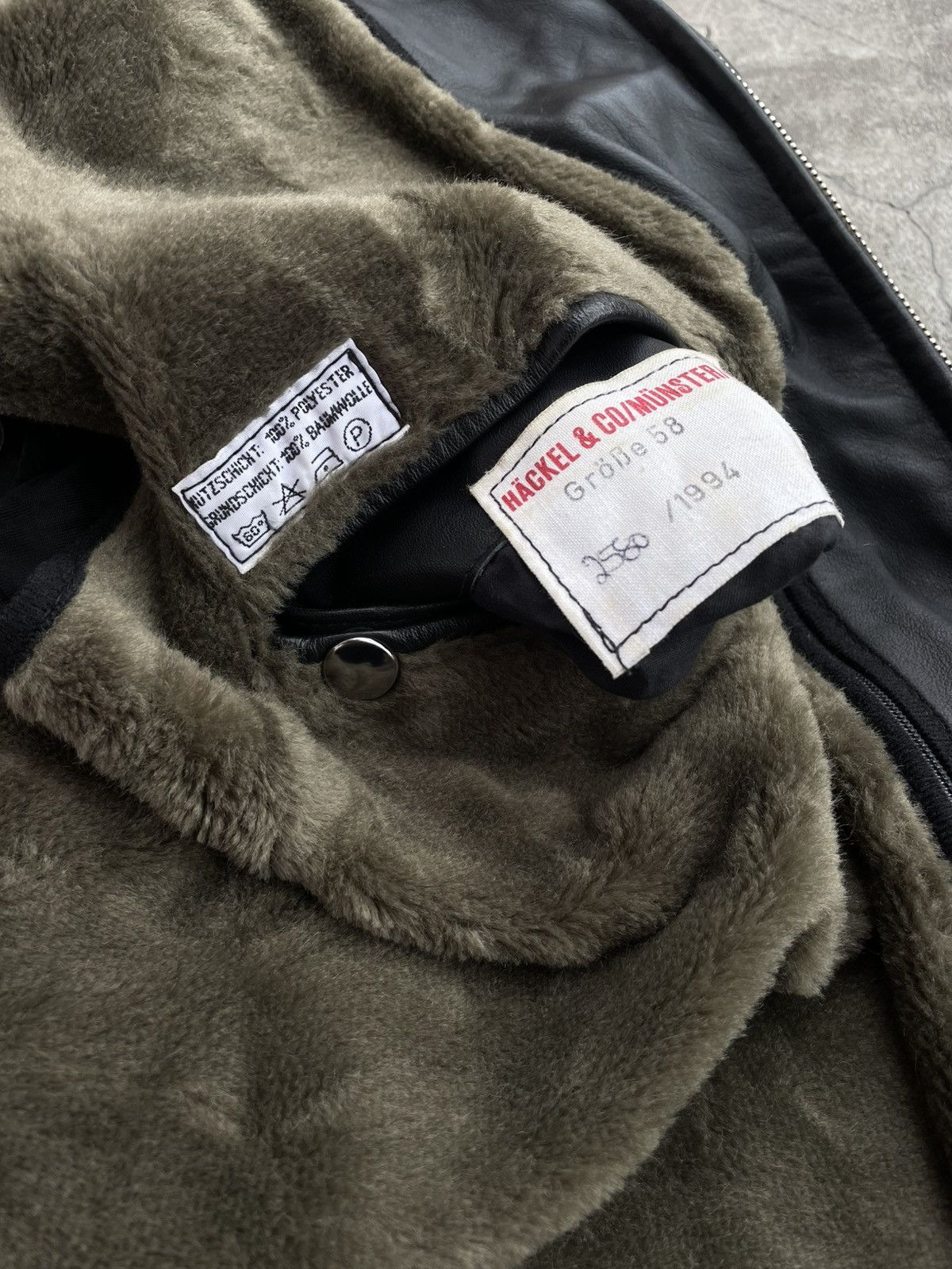 Vintage 1994 German Police Officer’s Jacket; Tanned Lambskin; Riri Size US XXL / EU 58 / 5 - 14 Thumbnail