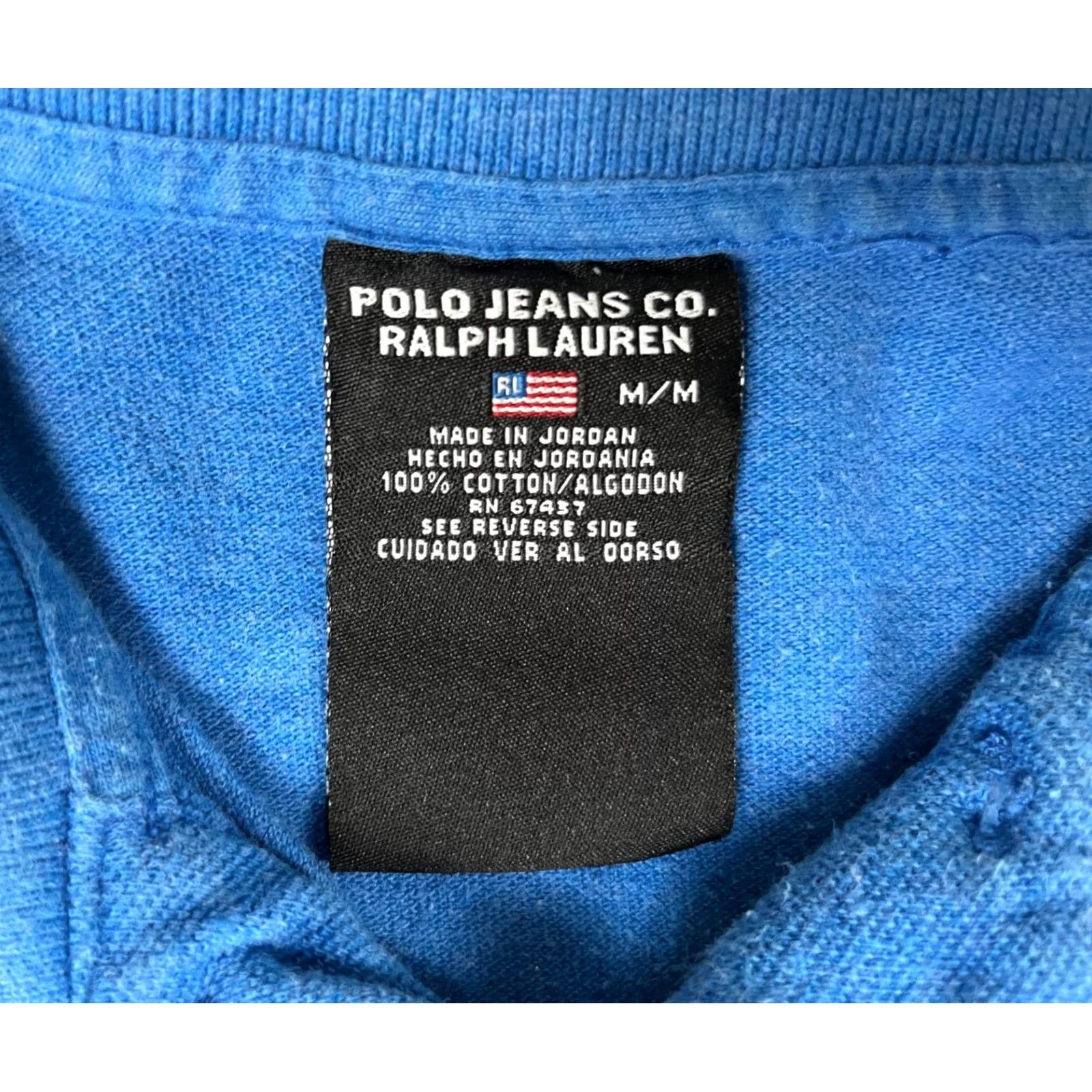 Vintage VINTAGE Polo Jeans Co. Ralph Lauren Polo Shirt Men’s 90s Blue M Short Sleeve Collared Size US M / EU 48-50 / 2 - 5 Thumbnail