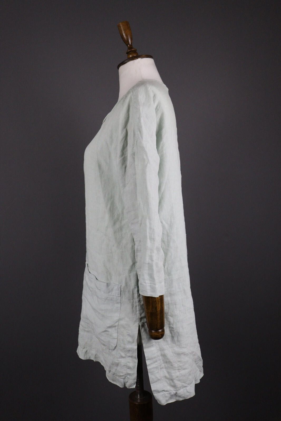 Designer Toast Relaxed Two Pockets 100% Linen Tunic Dress Size XS Size XS / US 0-2 / IT 36-38 - 4 Thumbnail