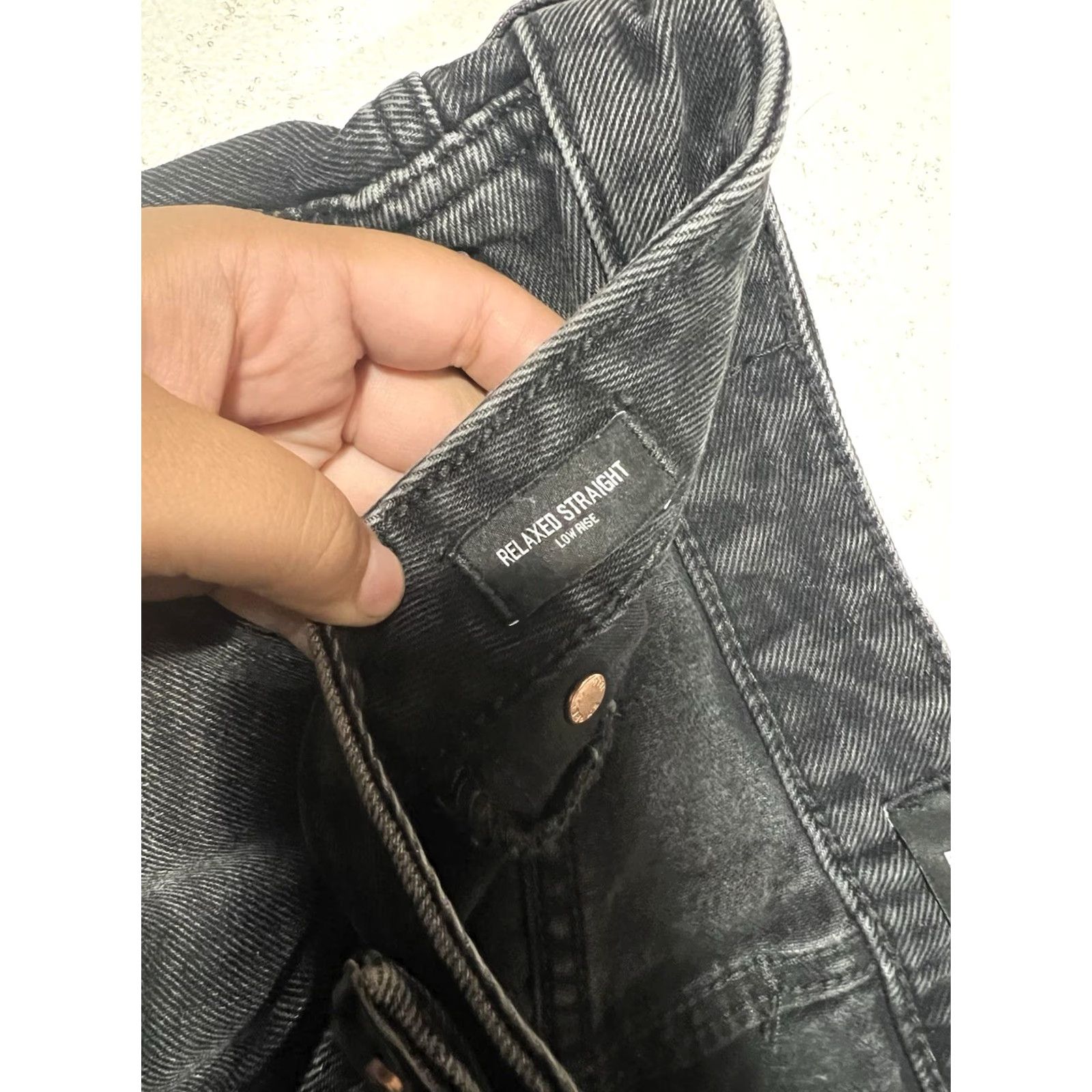 Express Express Jeans Women's 2R Black Relaxed Straight Low Rise Jeans Size 26" / US 2 / IT 38 - 5 Thumbnail