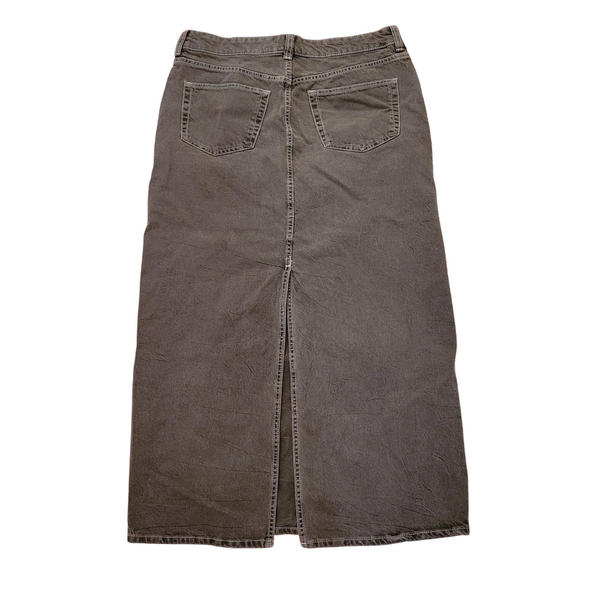 H&M Divided HM Black Denim Maxi Skirt 10 Modest Back Slit Wester Size 32" / US 10 / IT 46 - 5 Thumbnail