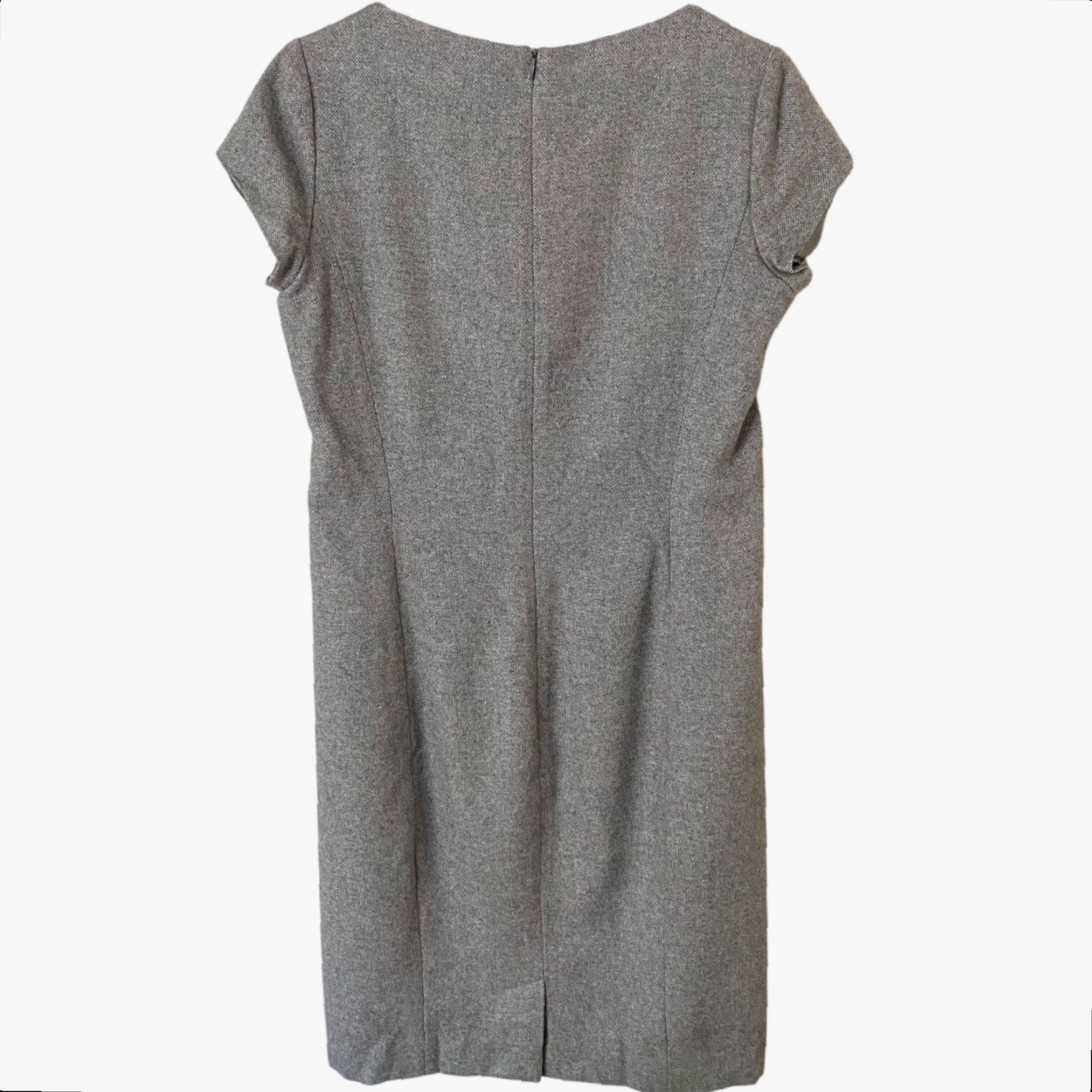 Ralph Lauren Ralph Lauren Dress Women's 10 Gray Cashmere Square-Neck Sheath Career Work Wear Size L / US 10 / IT 46 - 4 Thumbnail