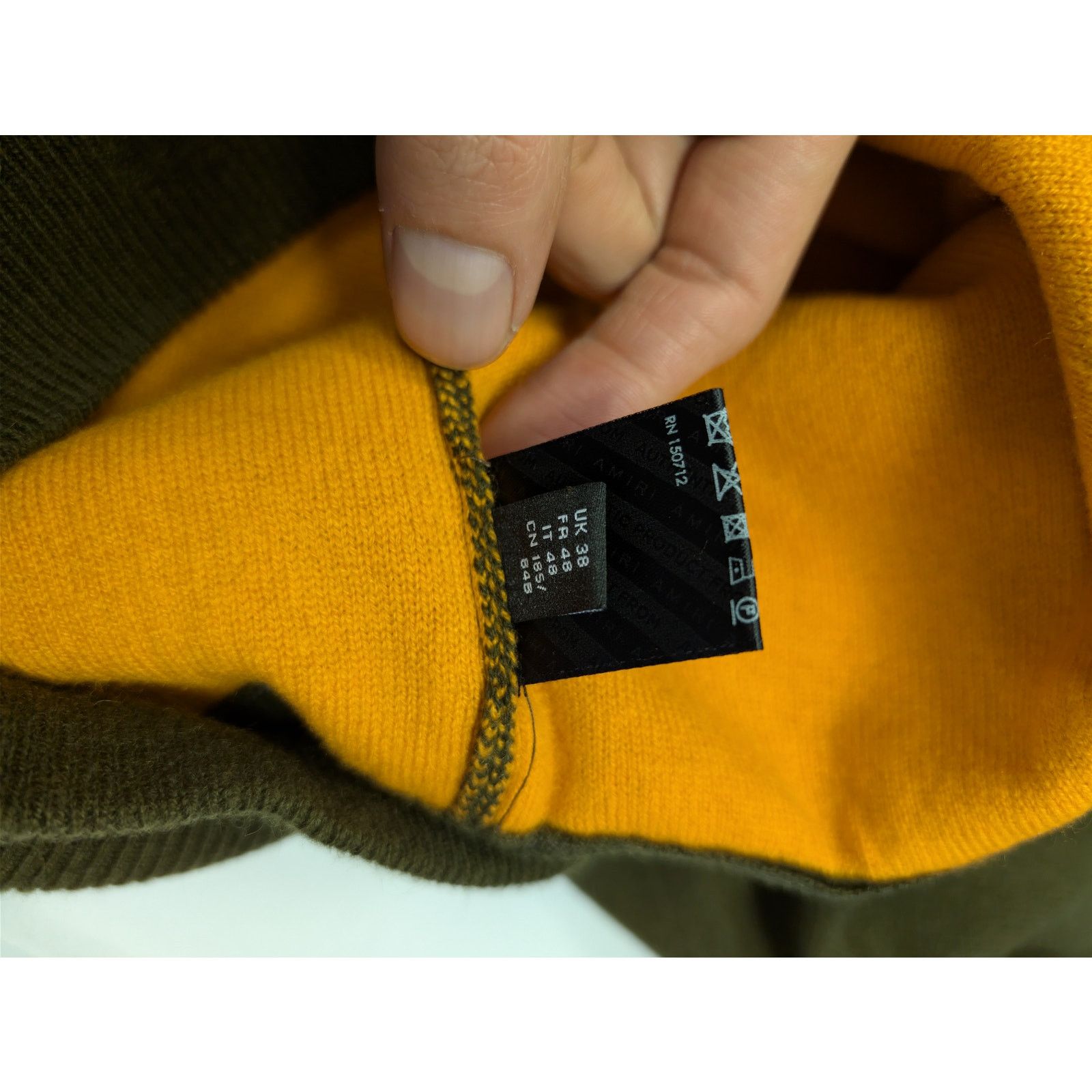 Amiri o1rshd1 Cut away Logo Crewneck Sweatshirt Military/Nastrium Size US M / EU 48-50 / 2 - 17 Thumbnail