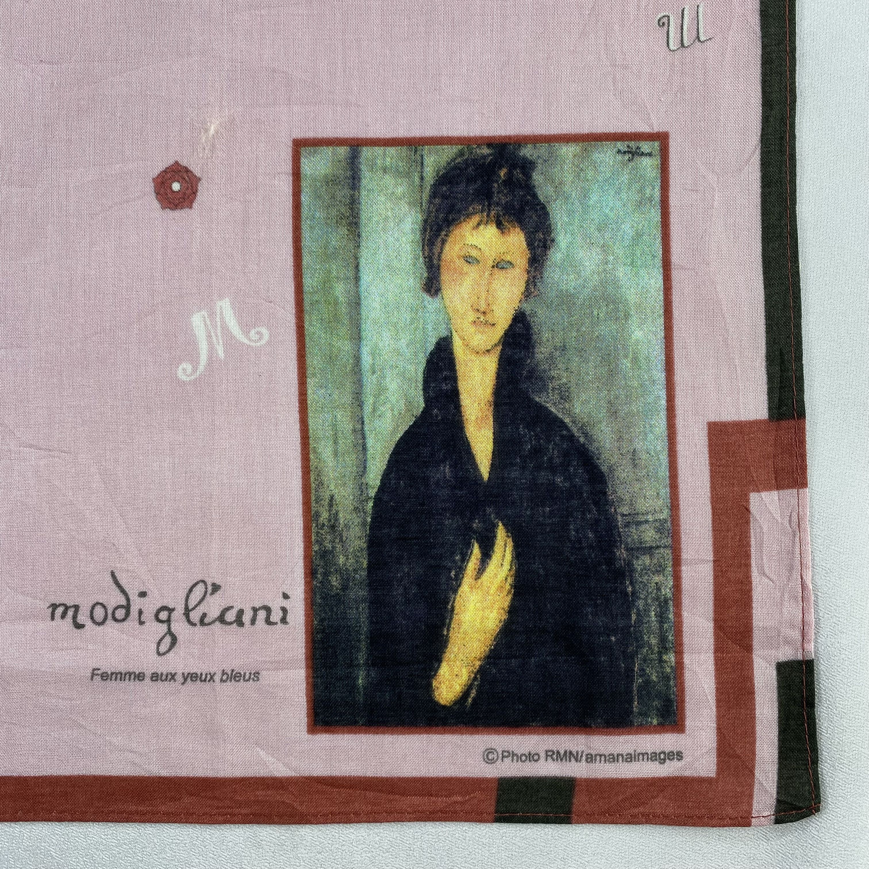 Vintage Modigliani Handkerchief / Neckerchief / Bandana-P613 Size ONE SIZE - 3 Thumbnail