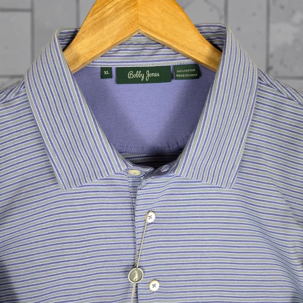 Vintage Bobby Jones Polo Shirt Men L Purple Pink Striped Briar Ridge |  Grailed