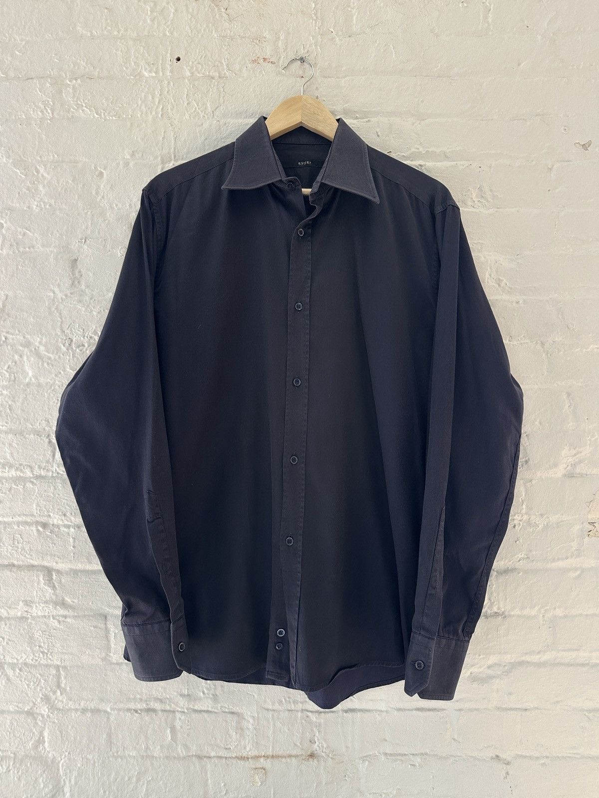 トップス GUCCI by TOM FORD ds knit navy Gucci Gucci by Tom Ford SS 1997 Runway Knit Button Up Shirt | Grailed