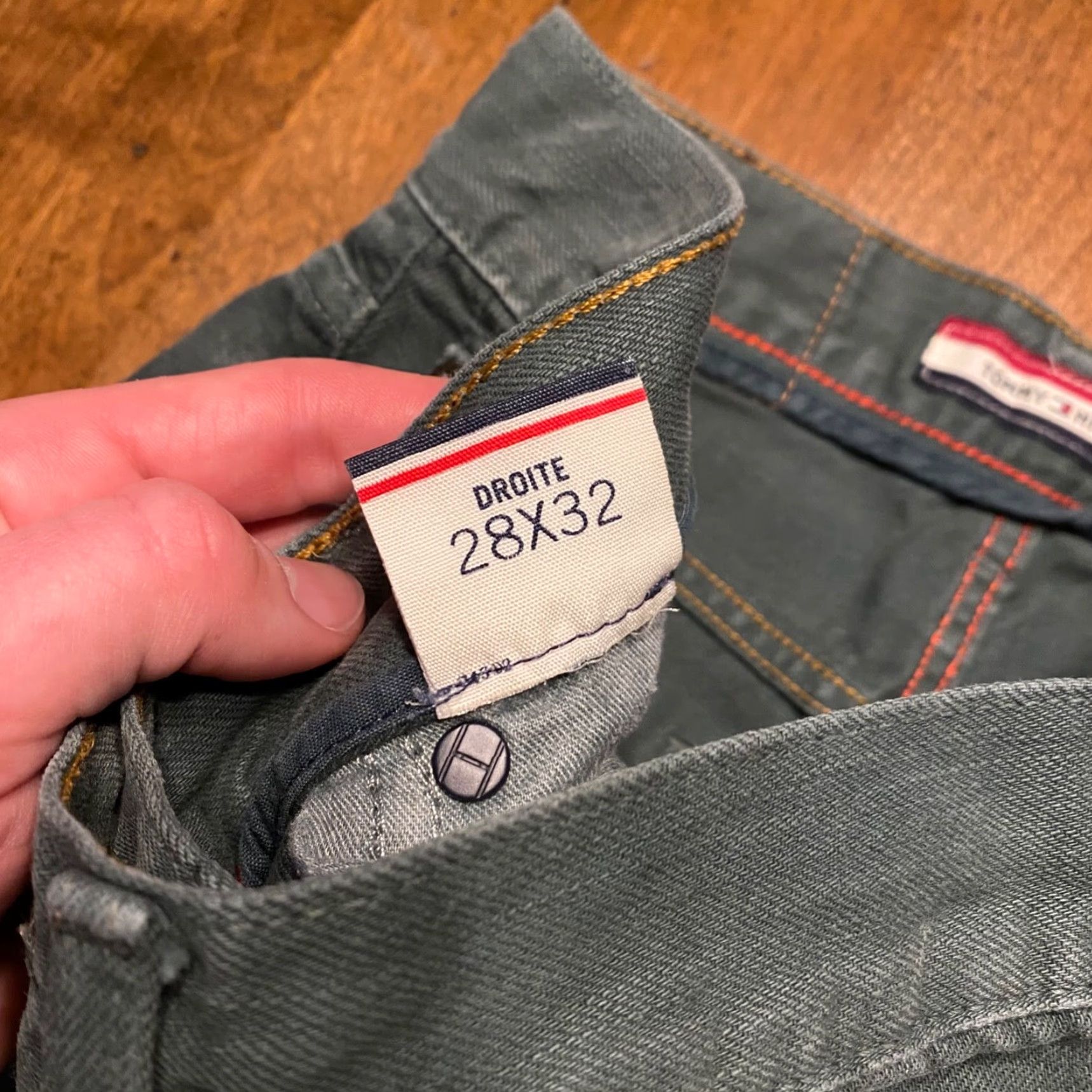 Tommy Hilfiger Tommy Hilfiger Jeans Mens 28x29 Straight Leg Green Denim Outdoor Regular Distressed No Size US 28 / EU 44 - 4 Thumbnail