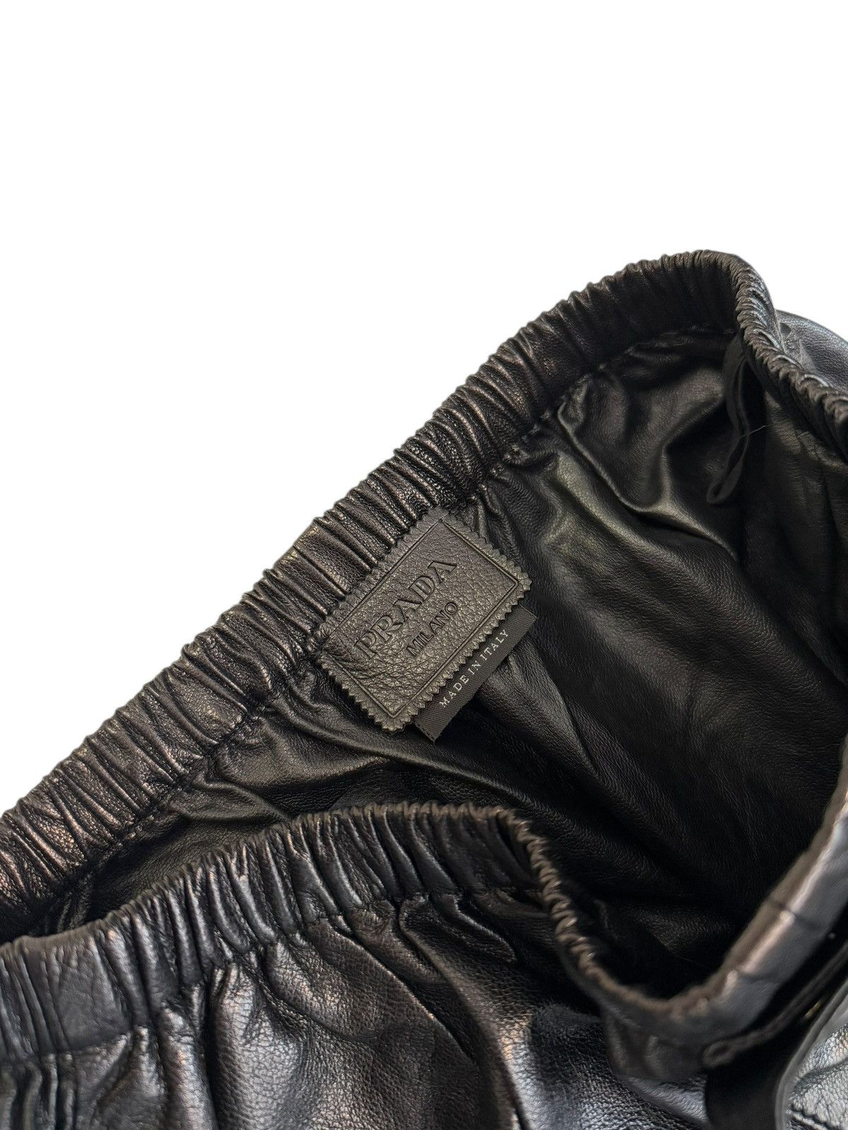 Prada $6000 2022 Triangle Patch Goat Leather Baggy Pants Size US 30 / EU 46 - 3 Thumbnail