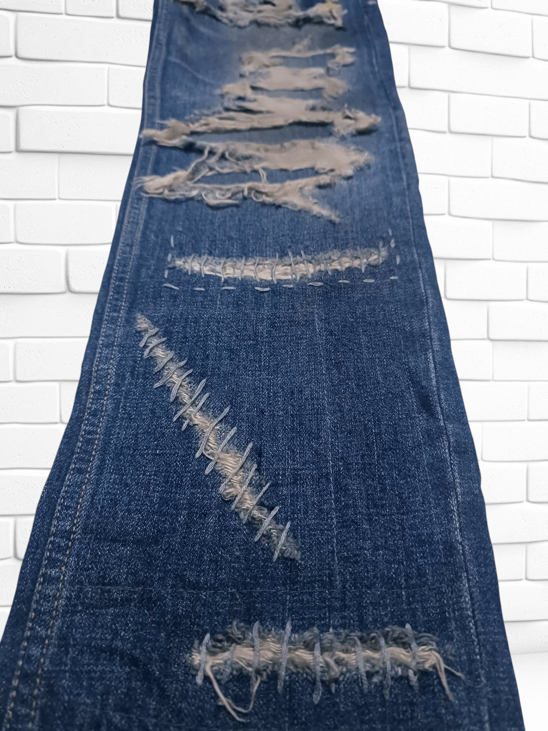 Japanese Brand Dead stock Japanese Art Patchwork Denim Skinny Denim Size US 29 - 4 Thumbnail