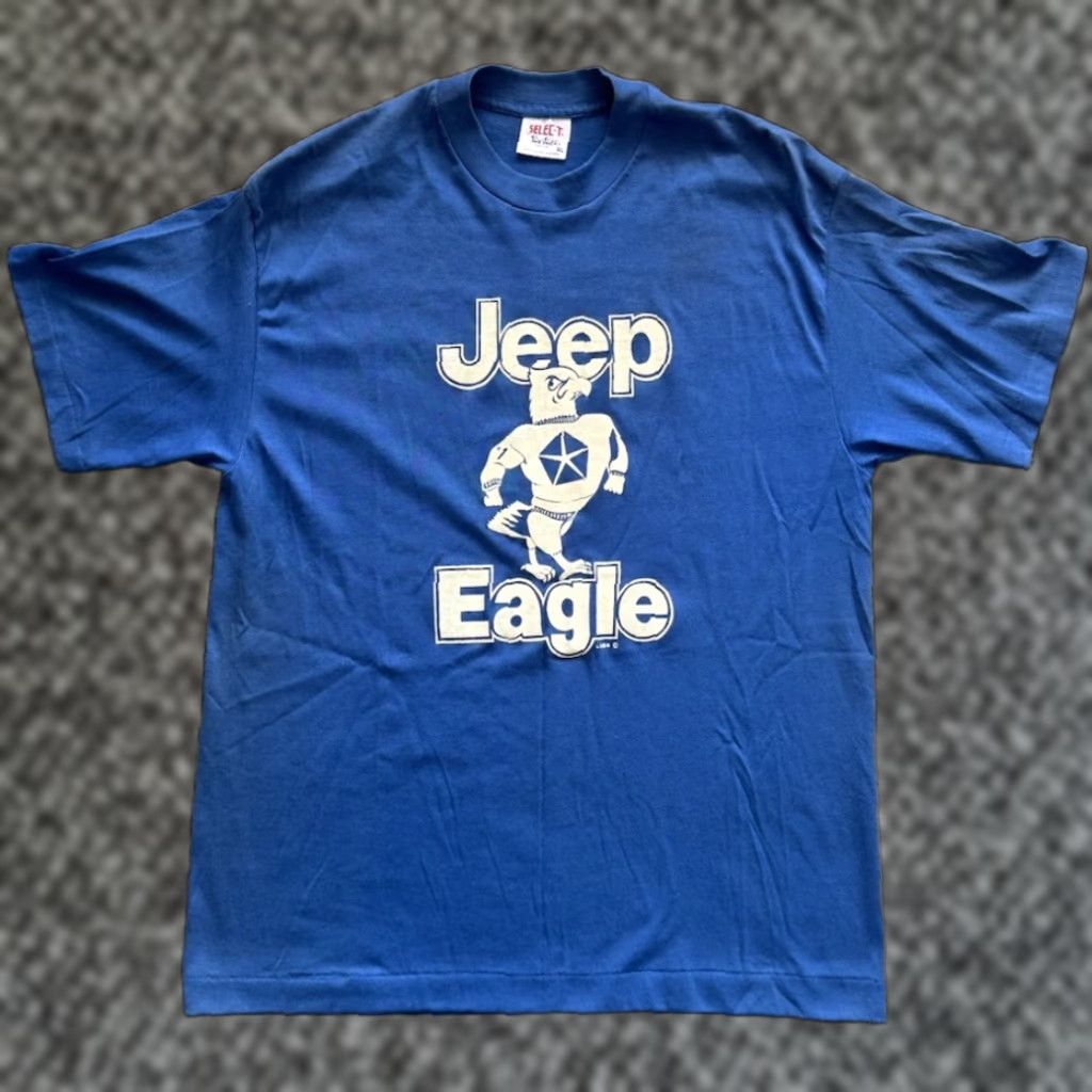 TEE JAYS VINTAGE 80s Chrysler Jeep Eagle T Shirt XL Blue Toledo Ohio SUV Cars 1980s USA Size US XL / EU 56 / 4 - 1 Thumbnail