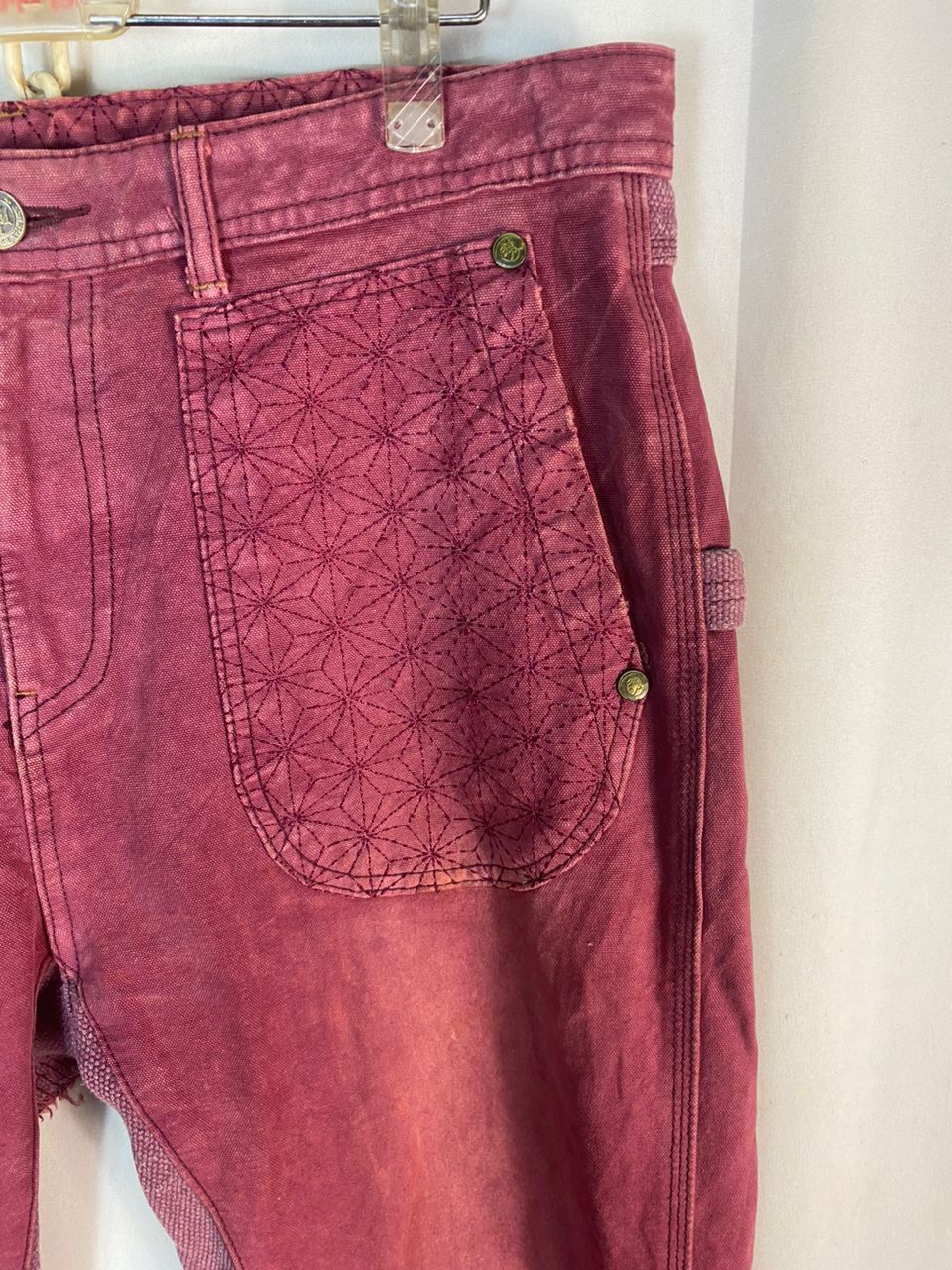 Designer × Japanese Brand Nishiki oriental brand sashiko distressed denim pants Size US 37 - 6 Thumbnail