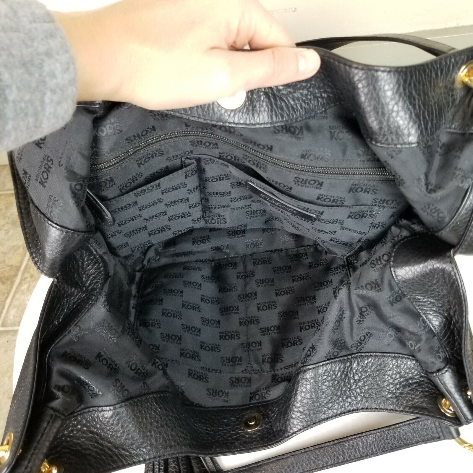Michael Kors Michael Kors Womens Large Pebbled Leather Shoulder Tote Bag Size ONE SIZE - 5 Thumbnail