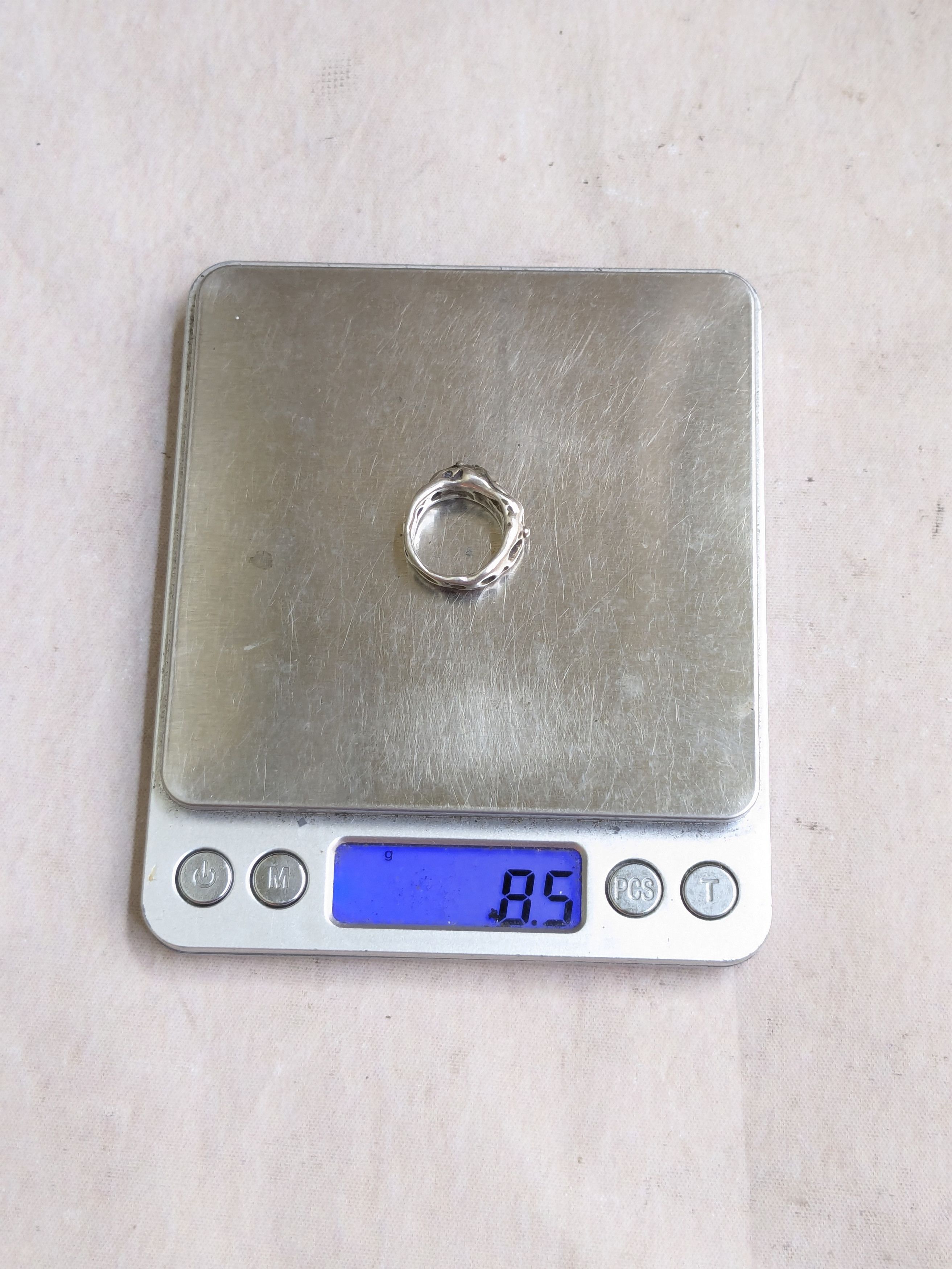 Jewelry Vintage Sterling Silver Ring Brutalist Band 4 Nugget Size ONE SIZE - 8 Thumbnail