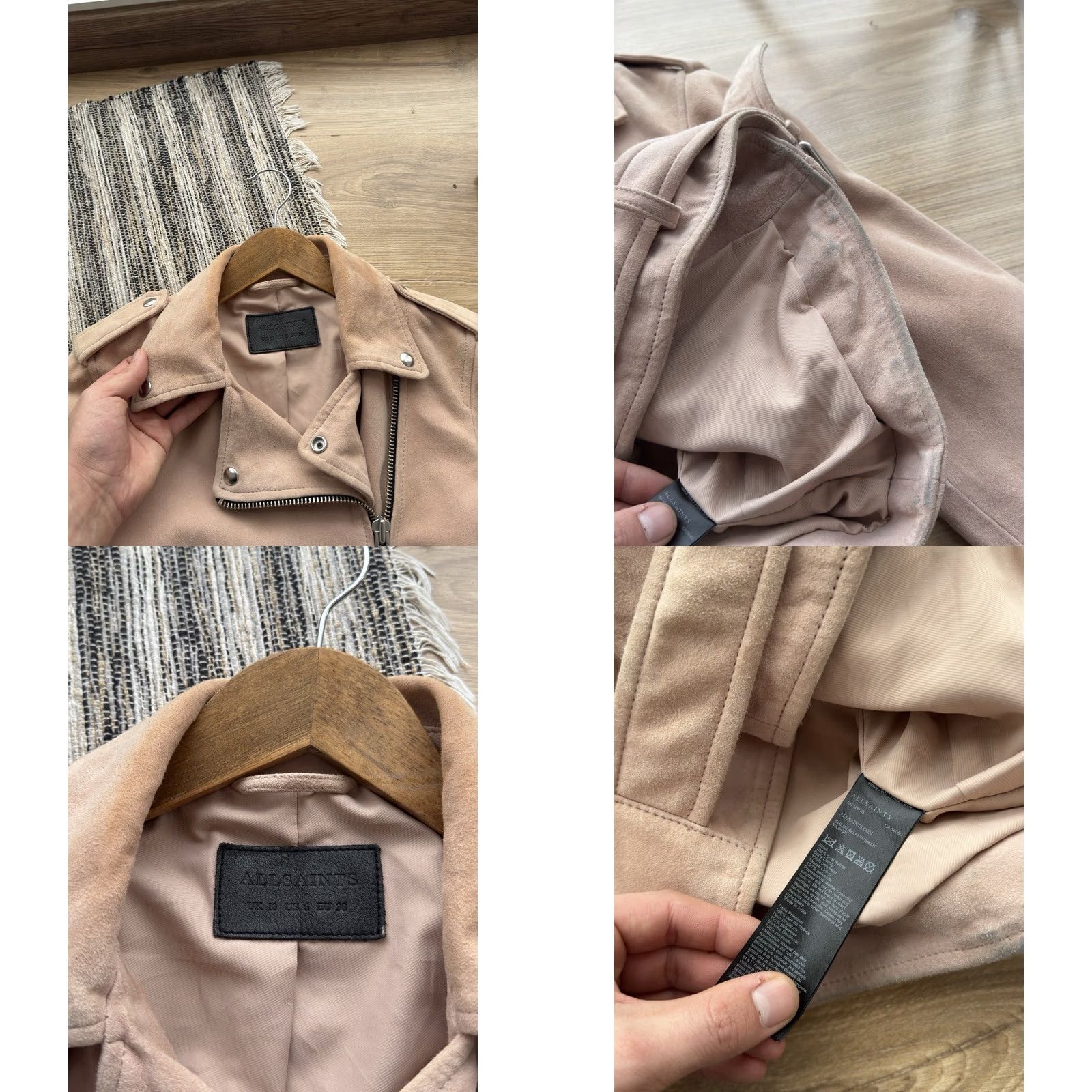 Allsaints VINTAGE AllSaints Suede Balfern Biker Jacket Womens Pink Size M UK 10 US 6 EU 38 80s 90s Casual Streetwear Leather Jacket Womens Size M / US 6-8 / IT 42-44 - 9 Thumbnail