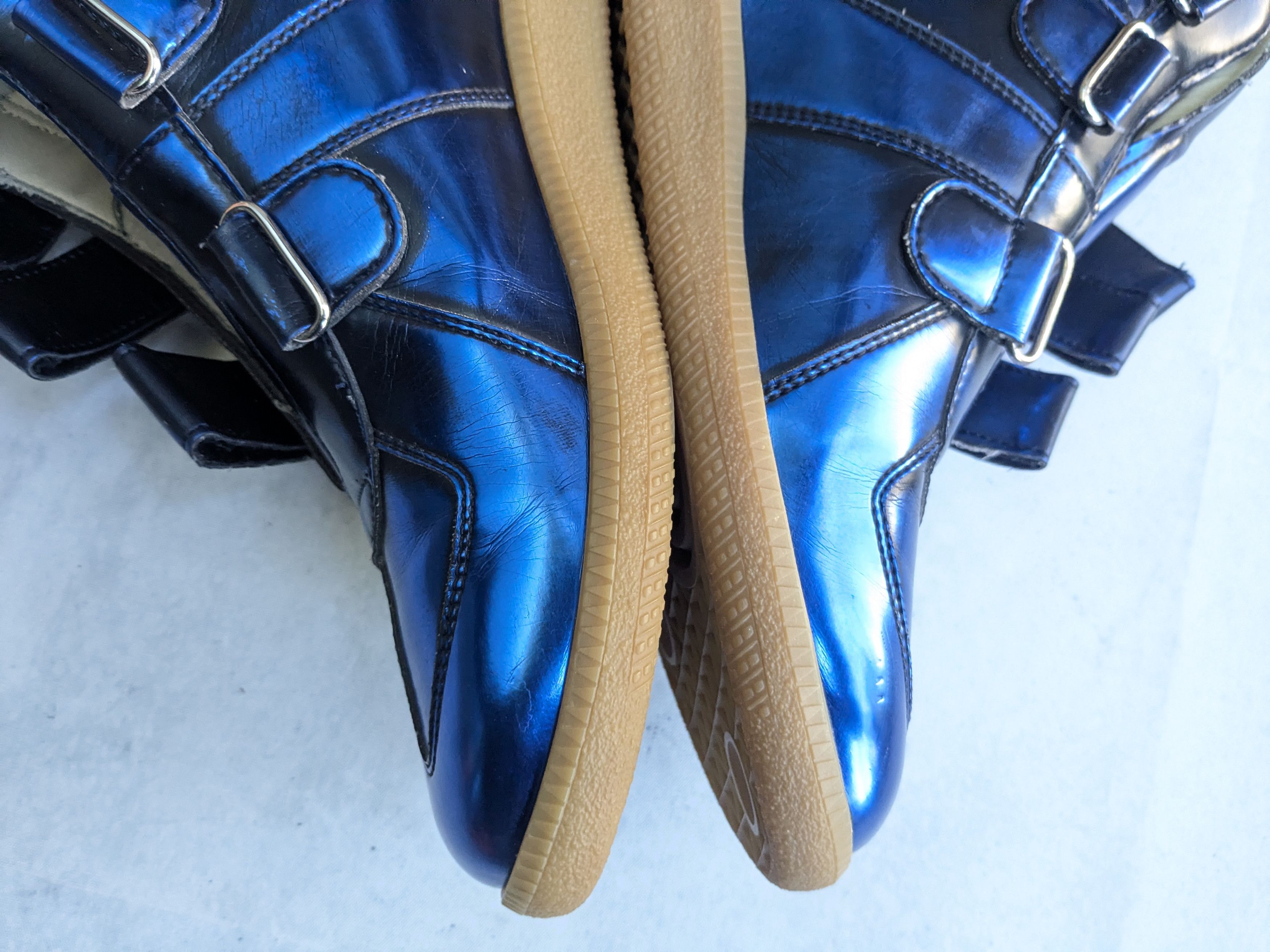 Maison Margiela Maison Margiela Triple Strap Sneakers Blue 9 42 High Tops Size US 9 / EU 42 - 12 Thumbnail