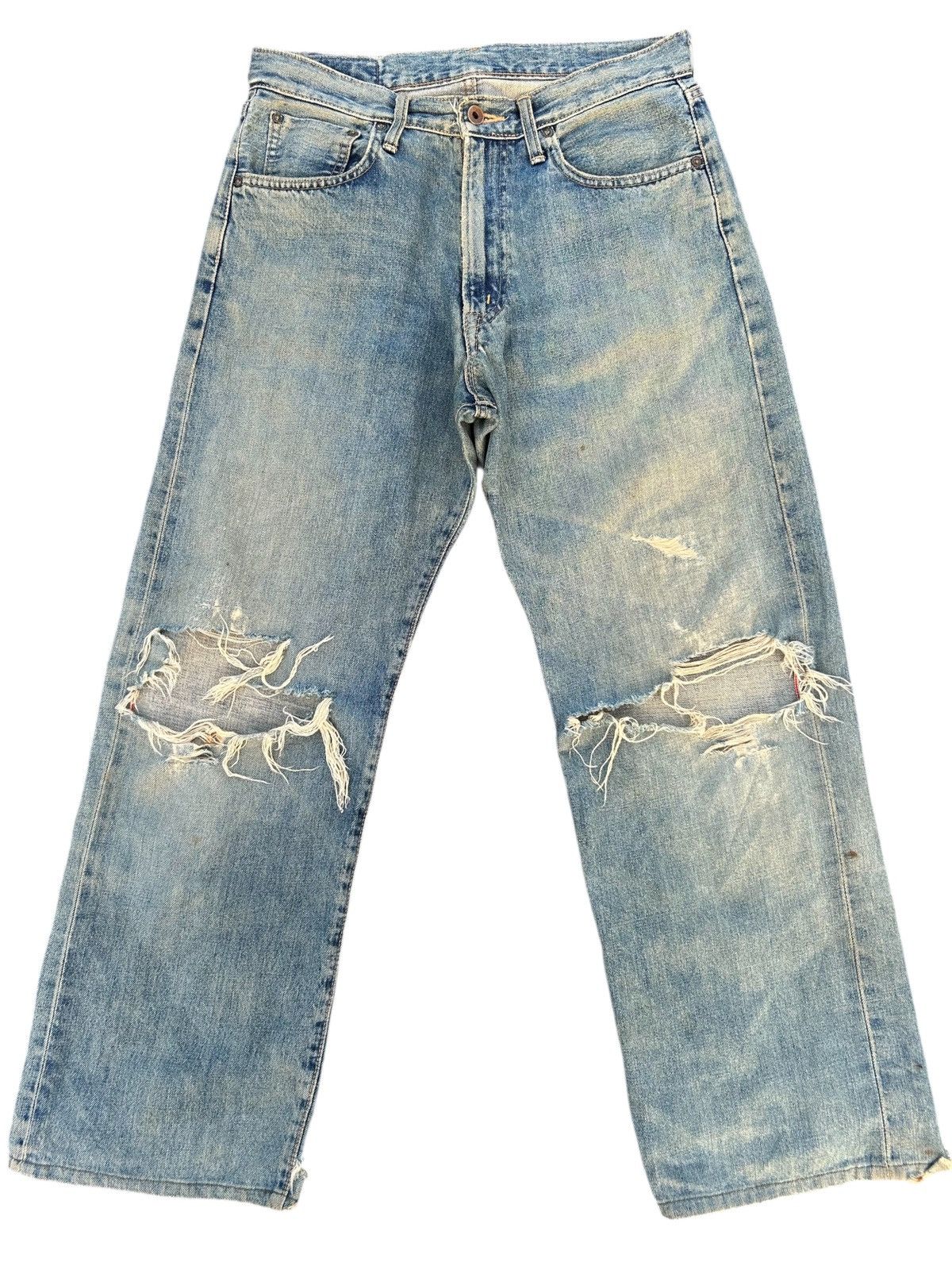 Edwin × Kapital × Vintage Vintage Edwin 505 Selvedge Baggy Distressed Denim Jeans Size US 31 - 1 Thumbnail