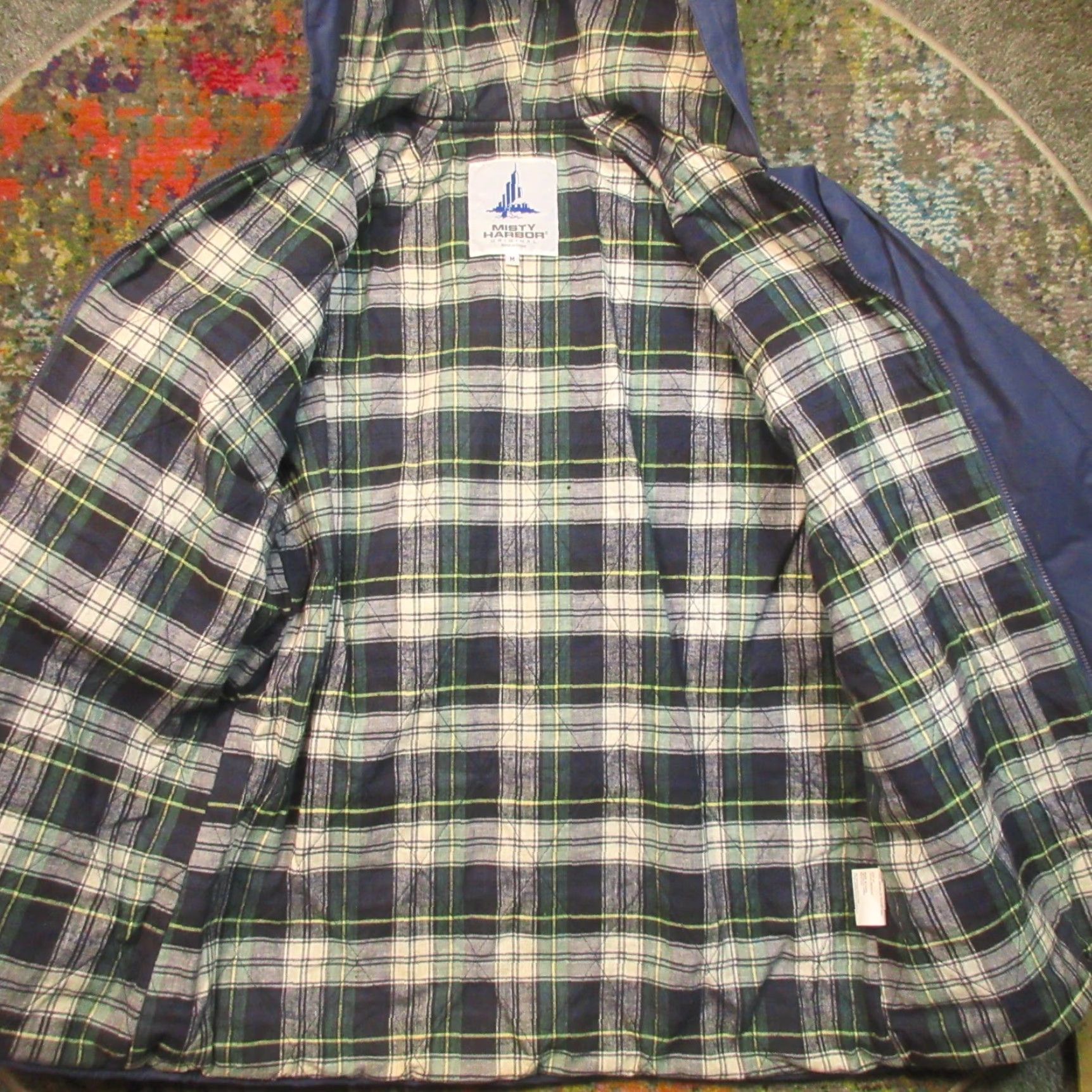Vintage VINTAGE Misty Harbor PVC Rain Jacket Men M Blue Hooded Insulated Lined Full Zip Waterproof Casual Traveled 42 in Chest Mens Jacket Size US M / EU 48-50 / 2 - 4 Thumbnail