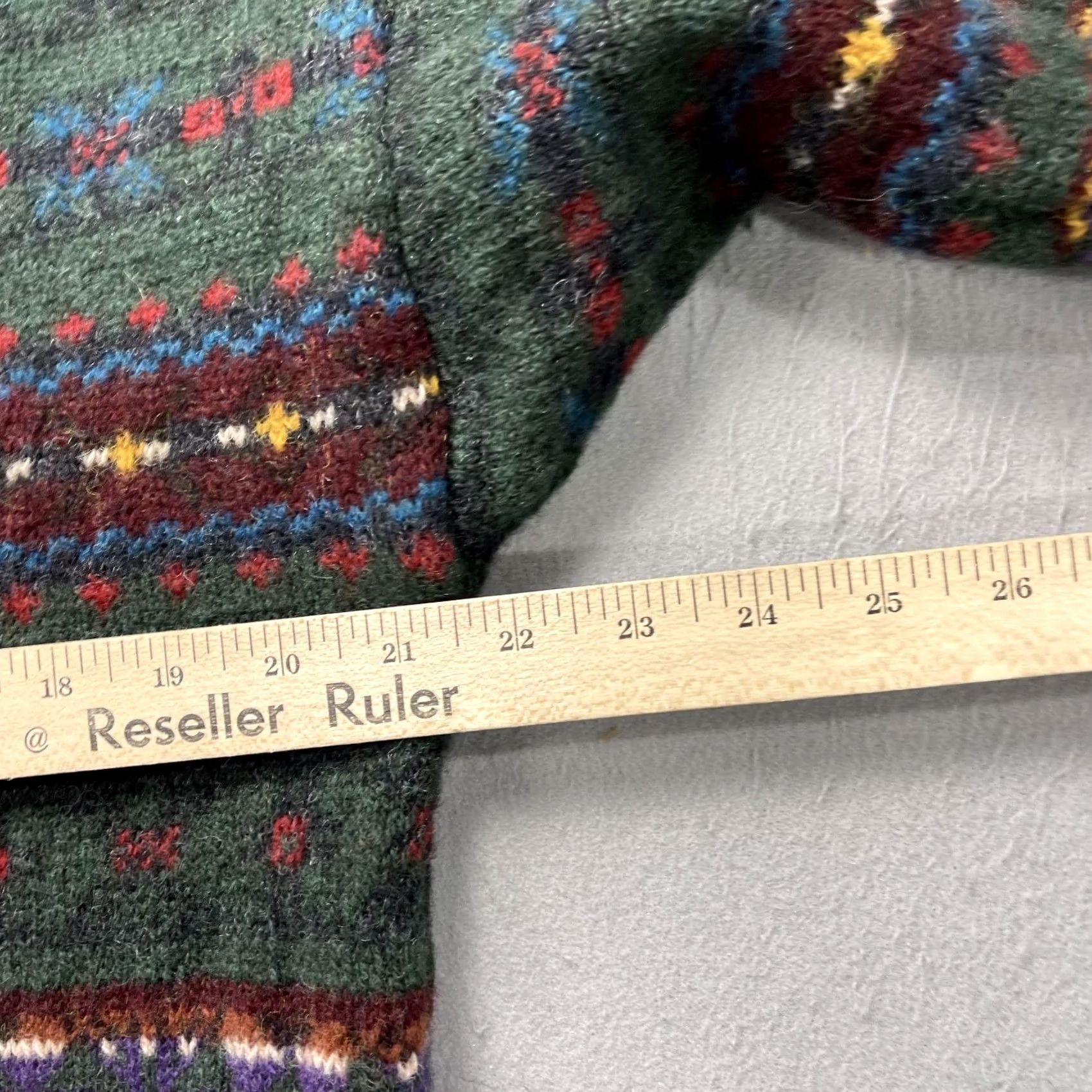 Vintage VINTAGE Woolrich Mens Large Green Striped Fair Isle Wool Sweater 80s Size US L / EU 52-54 / 3 - 7 Thumbnail