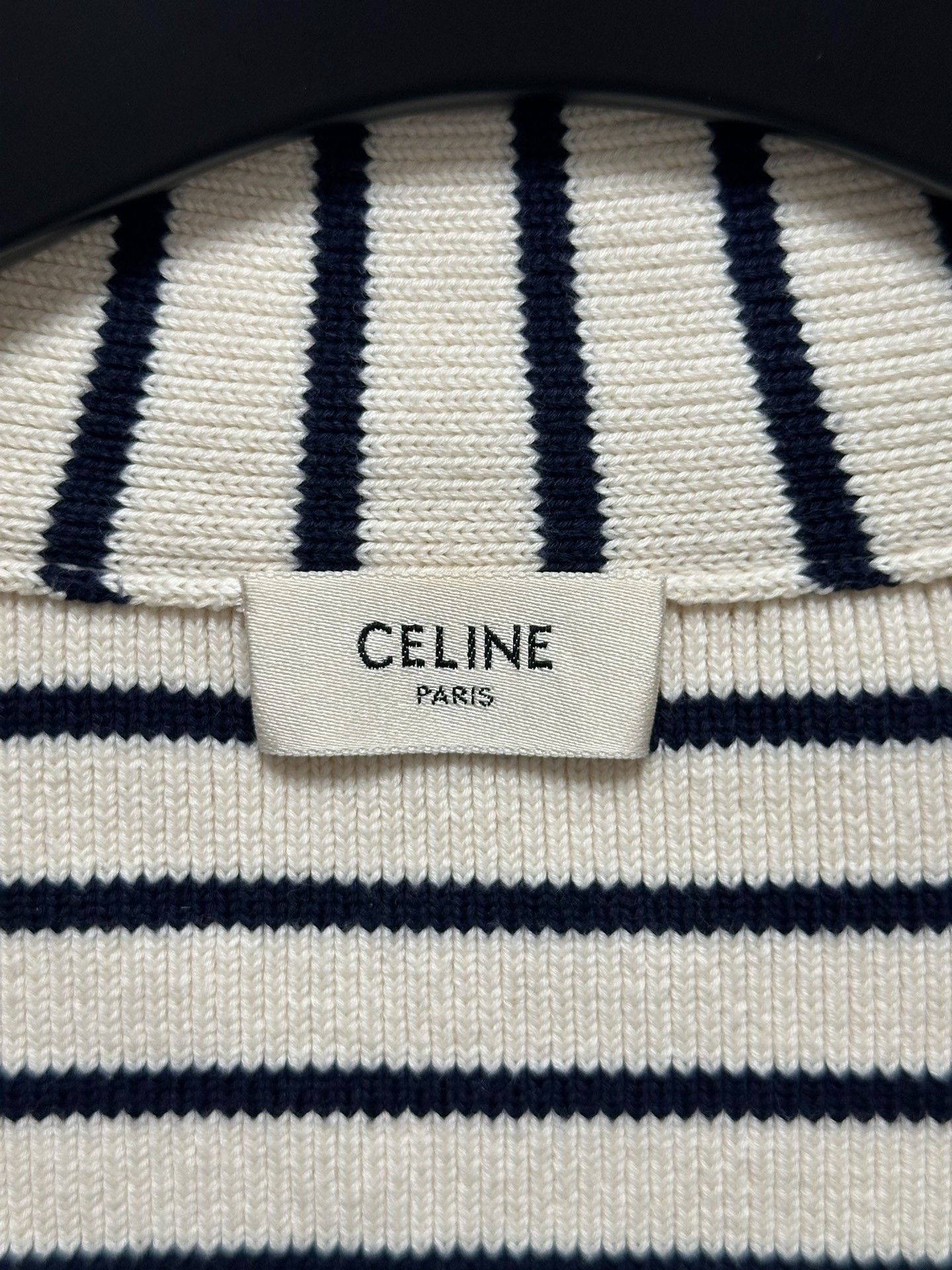 Celine Celine Black White Striped Navy Collar Knit Size US S / EU 44-46 / 1 - 3 Thumbnail