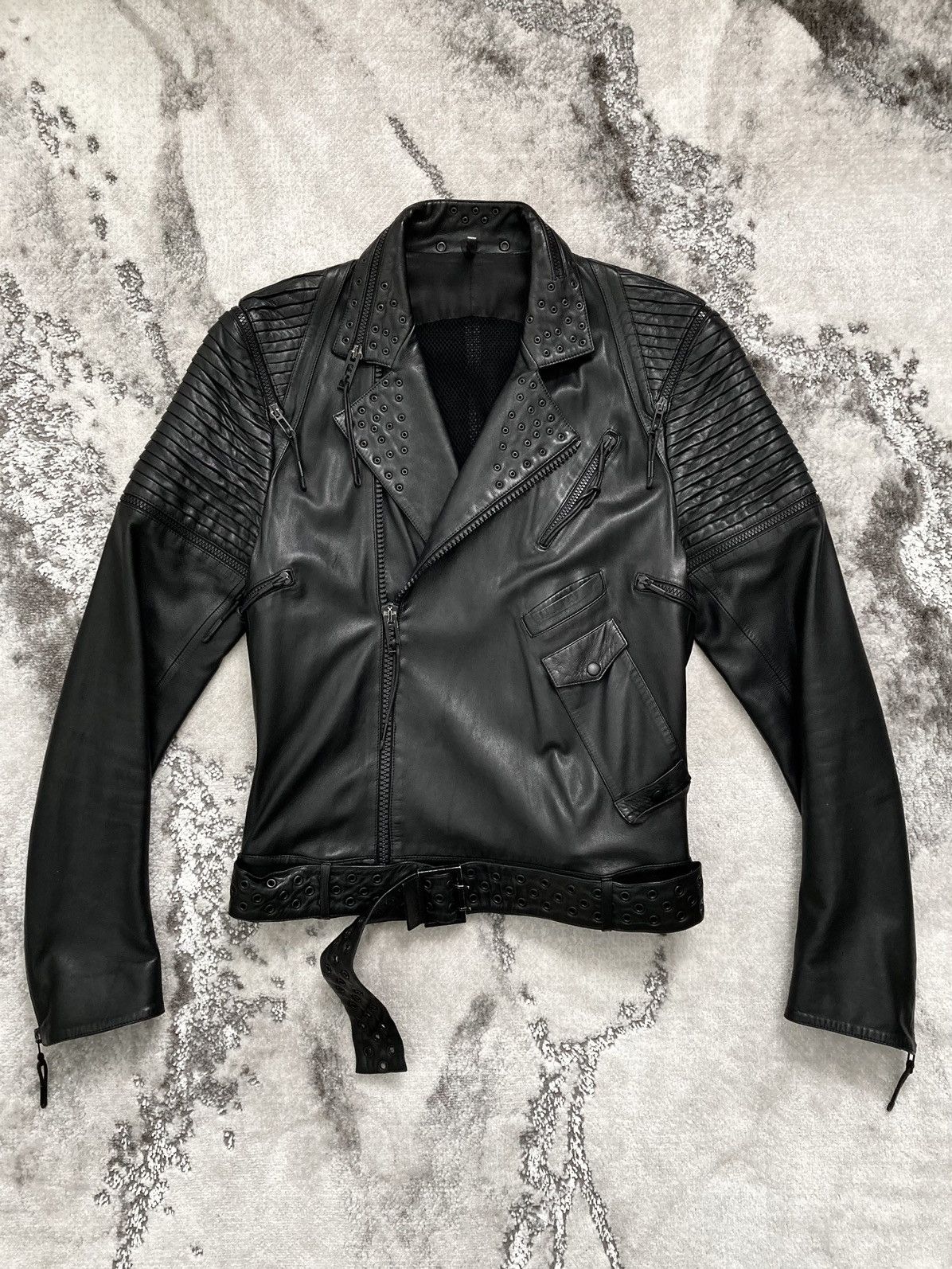 Dior × Hedi Slimane S/S 2004 “Strip” Leather Biker Jacket | Grailed