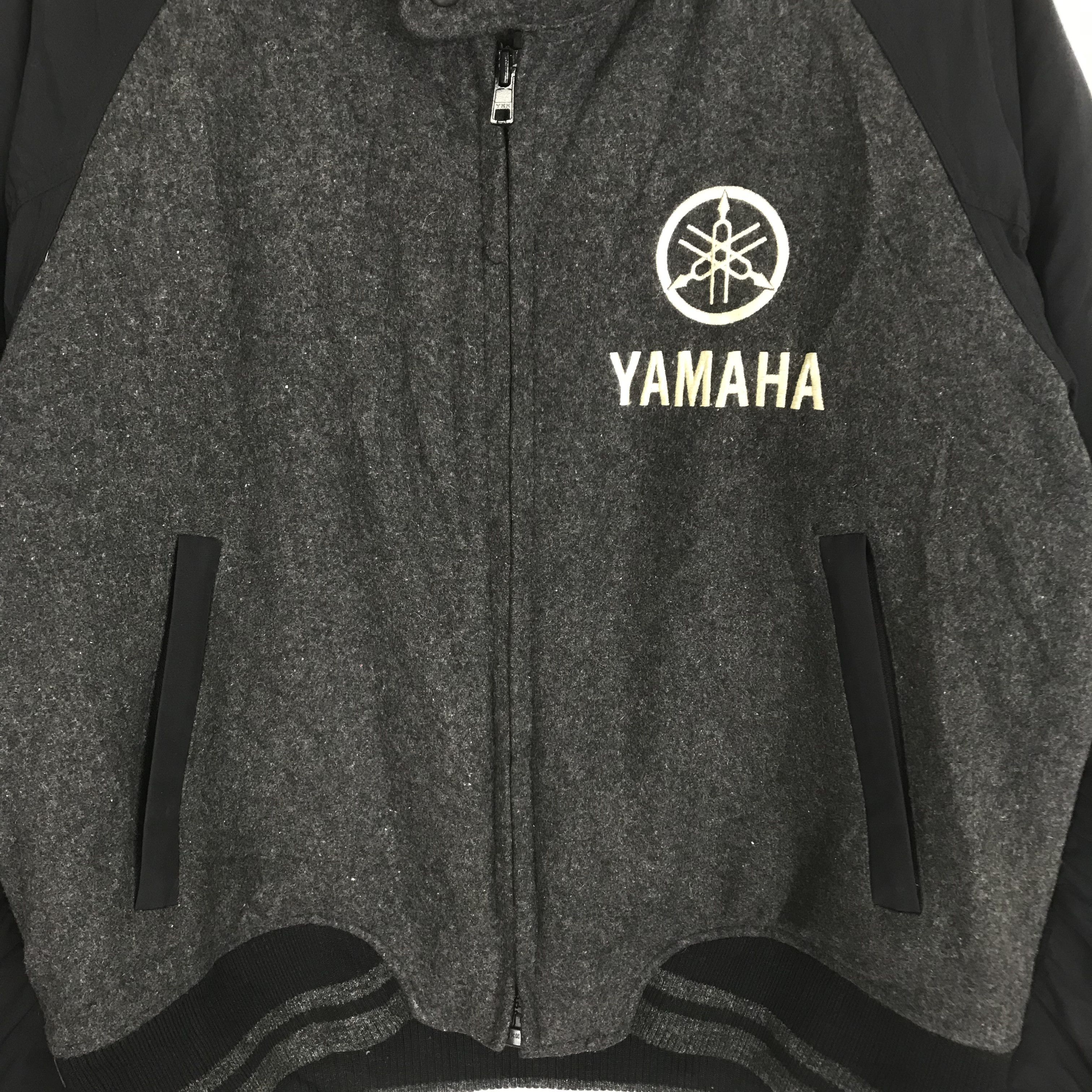 Vintage Vintage 90's Yamaha Motorsport Bomber Jacket Wool Black Size US L / EU 52-54 / 3 - 6 Thumbnail
