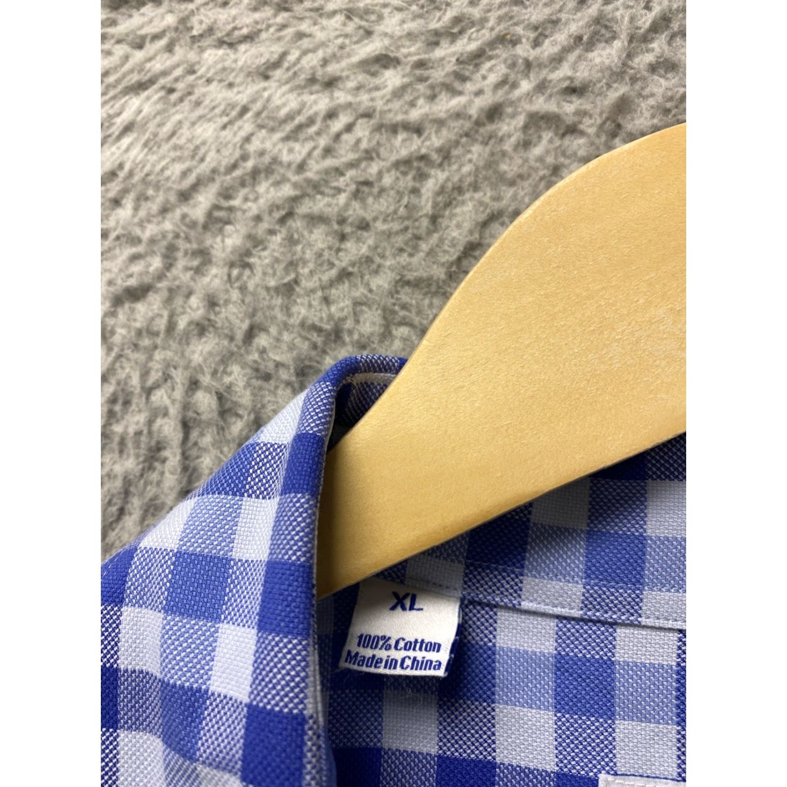 David Donahue DAVID DONAHUE Button Shirt Men’s XL blue Check Cotton Fit Size US XL / EU 56 / 4 - 5 Thumbnail