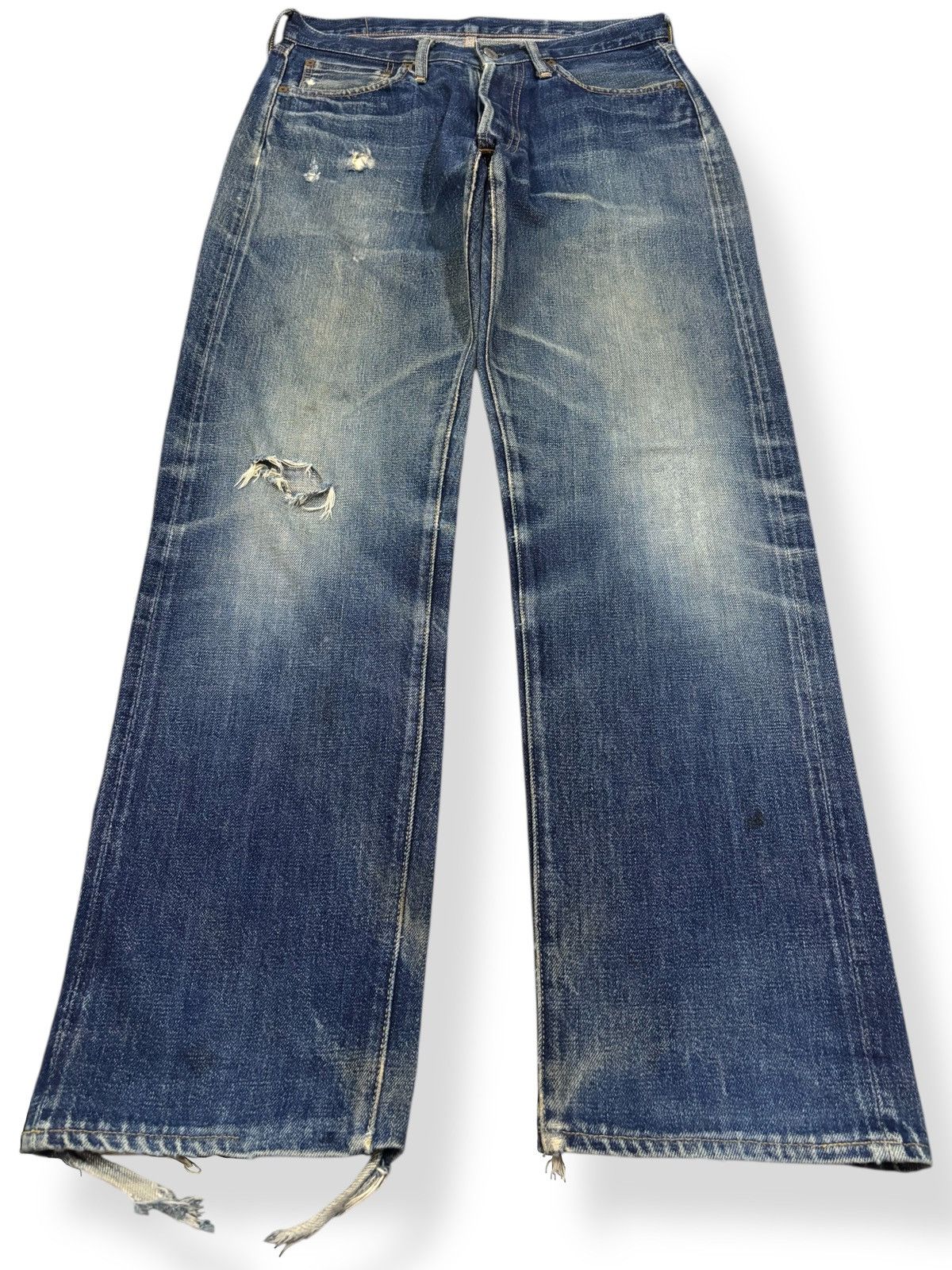 Full Count & Co. Vintage FullCount & Co 1101 Selvedge Distressed Grunge Jeans Size US 30 / EU 46 - 2 Thumbnail
