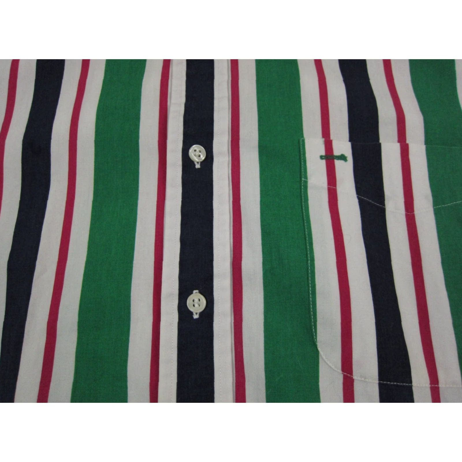 Tommy Hilfiger VINTAGE Tommy Hilfiger Shirt Mens Shirt Striped Button-Up 90s Green White Pink L Short Sleeve Collared Button-Down Casual 80s 90s Preppy Size US L / EU 52-54 / 3 - 4 Thumbnail