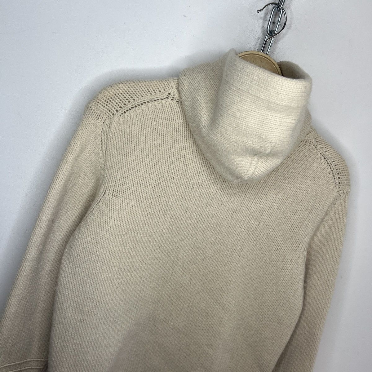 Stone Island Vintage Stone Island original Knit beige Wool Hoodie Size US S / EU 44-46 / 1 - 13 Thumbnail