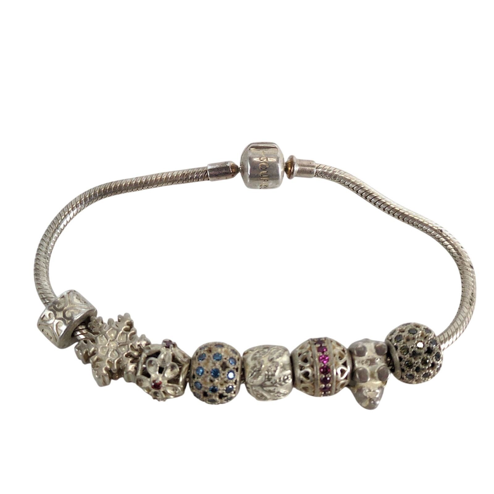 Other Soufeel 925 Sterling Silver Charm Bracelet w/ 8 Charms Size ONE SIZE - 12 Thumbnail