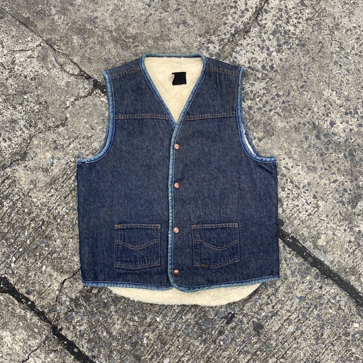 Sears × Vintage Roebuck’s by Sears USA 70s Denim Vest Size US L / EU 52-54 / 3 - 1 Thumbnail