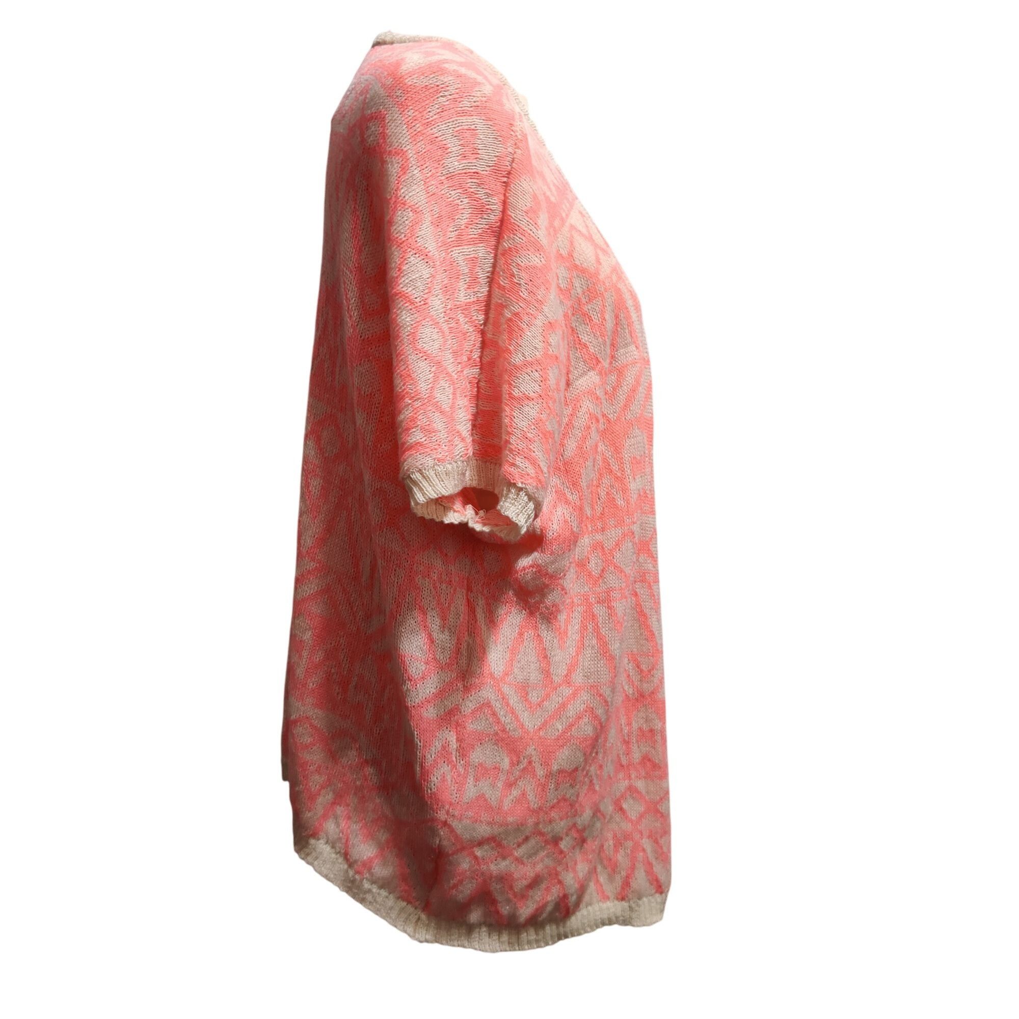 Other Miss Daisy S Coral Aztec Open Knit Cardigan Short Sleeve Boh Size S / US 4 / IT 40 - 3 Thumbnail