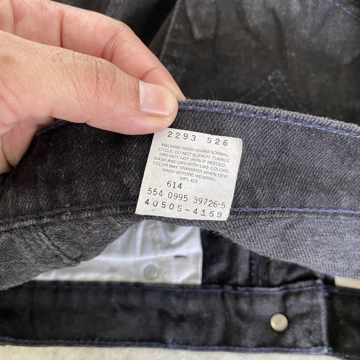 Levi's VTG 1995 Levis 505 Orange Tab Straight Leg Black Denim Size US 31 - 22 Thumbnail