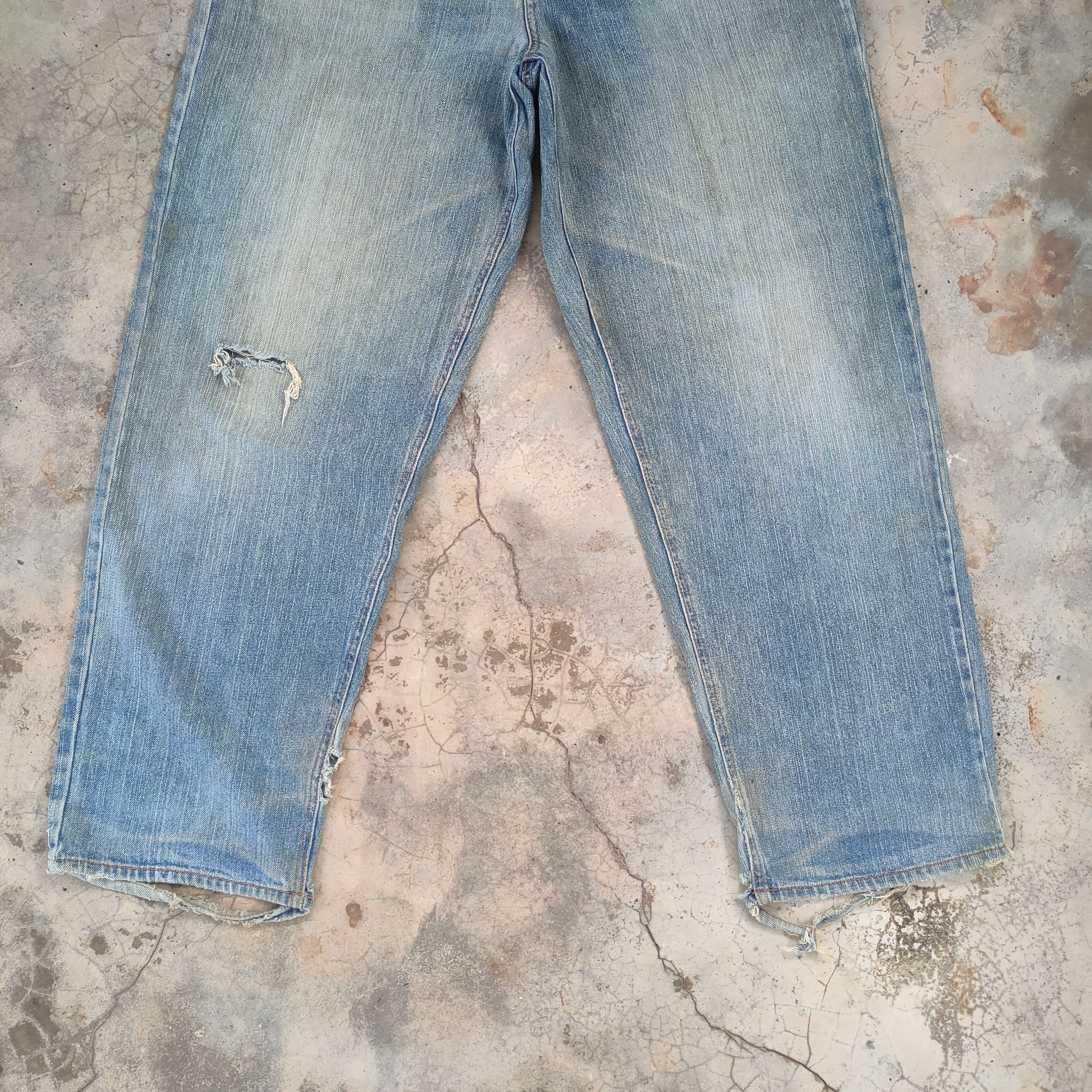 Japanese Brand W40 VINTAGE 19191 JAPANESE FADED DISTRESSED JEAN PANTS Size US 40 / EU 56 - 5 Thumbnail