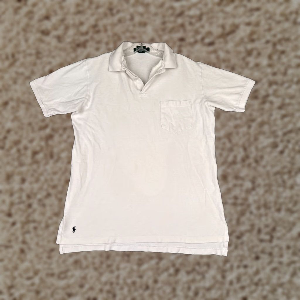 Ralph Lauren VINTAGE Ralph Lauren Polo Shirt Men XL White 100% Cotton Golf Slim Short Sleeve Size US XL / EU 56 / 4 - 1 Thumbnail