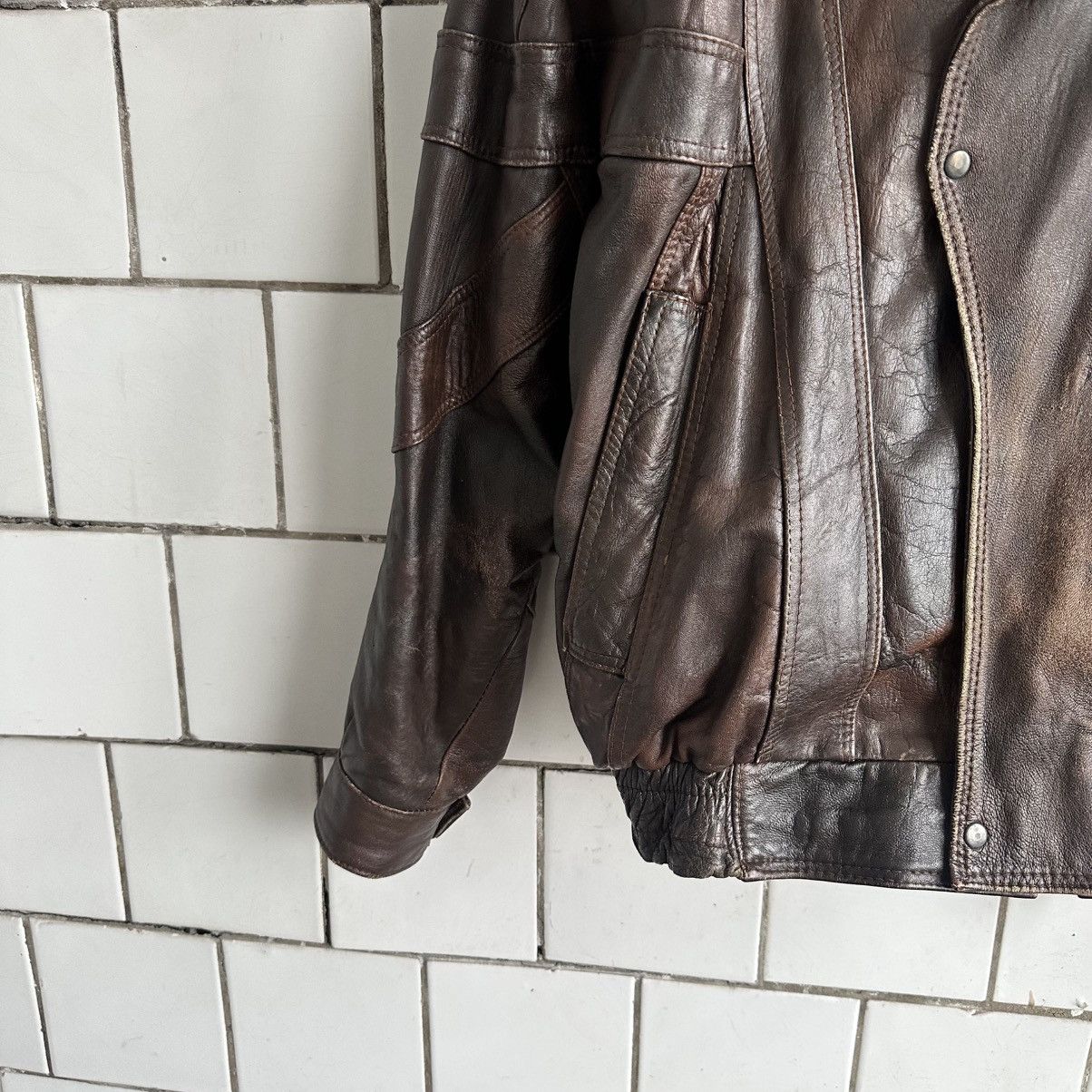 Japanese Brand × Leather Vintage Japanese Style Leather Jacket 90s Crazy Fit Y2K Size US M / EU 48-50 / 2 - 3 Thumbnail