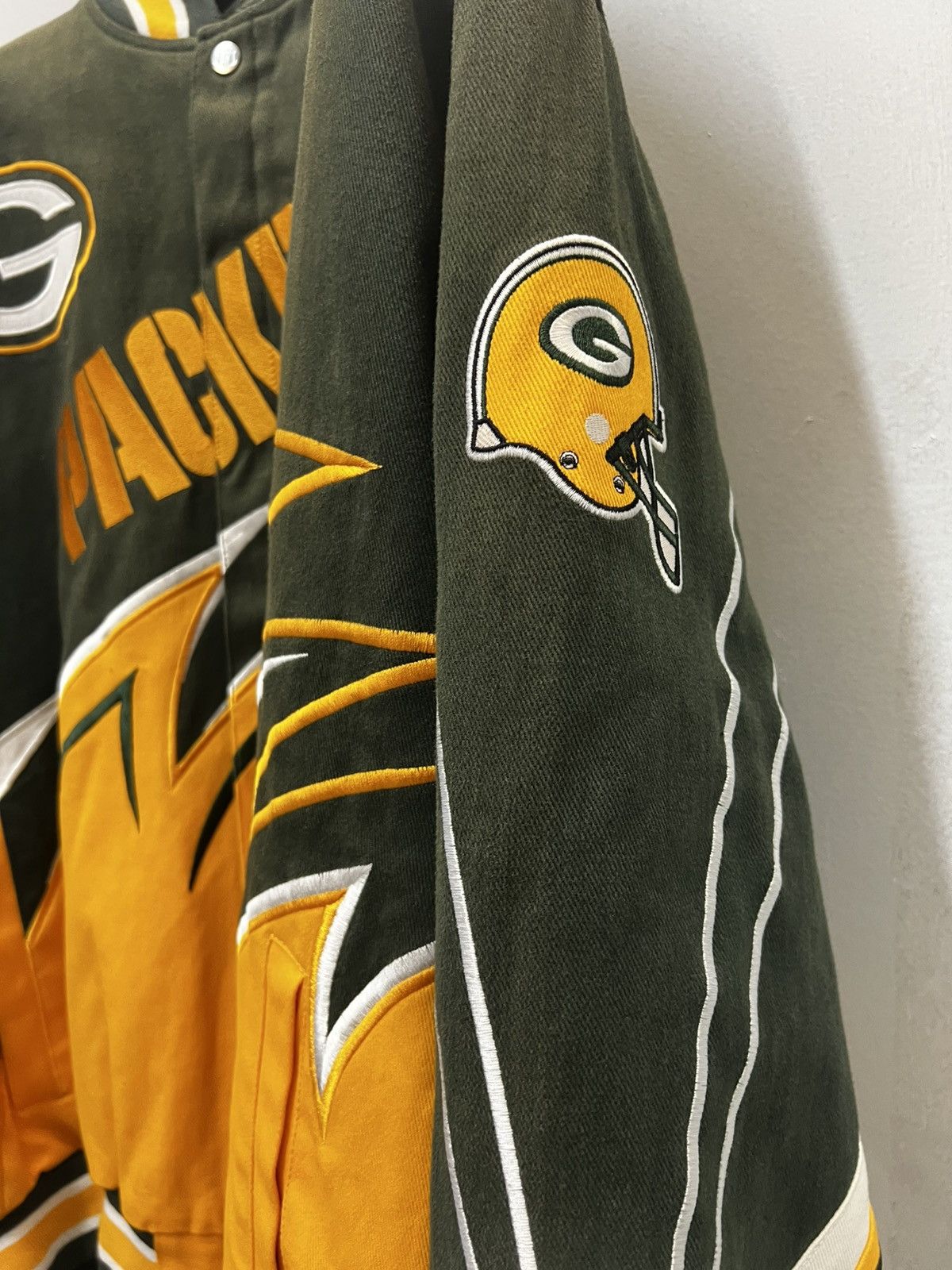 NFL Vintage Green Bay Packers Sawtooth NFL Mens Coat RARE Size US XXL / EU 58 / 5 - 3 Thumbnail